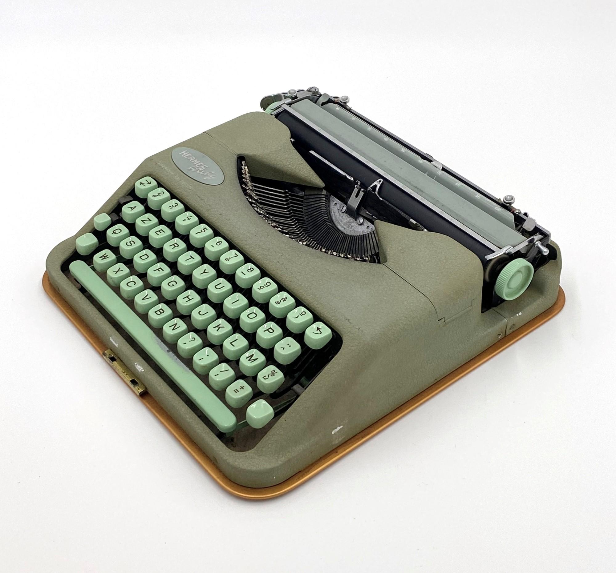 mint green typewriter