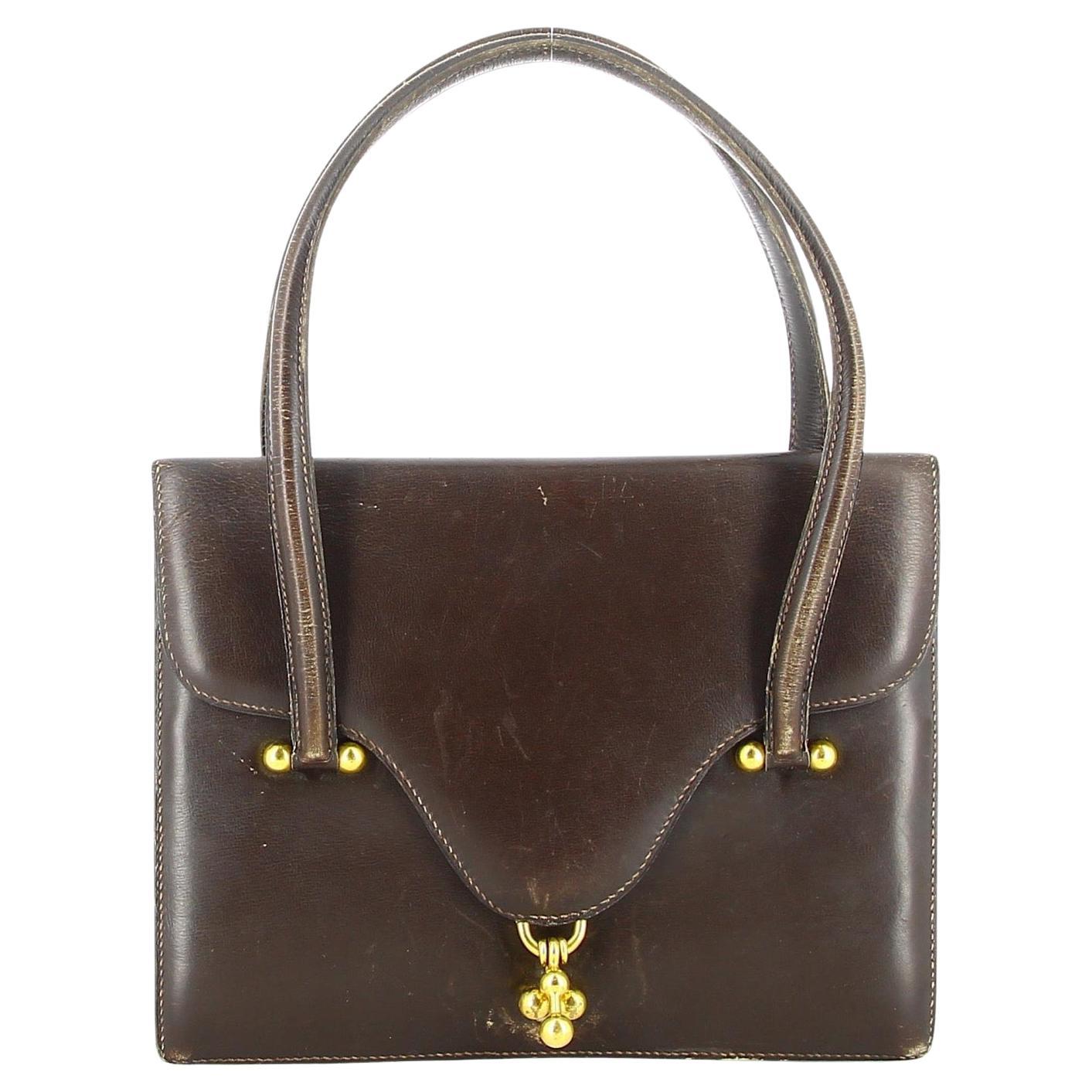 1960s Hermès Brown Box Leather Bag