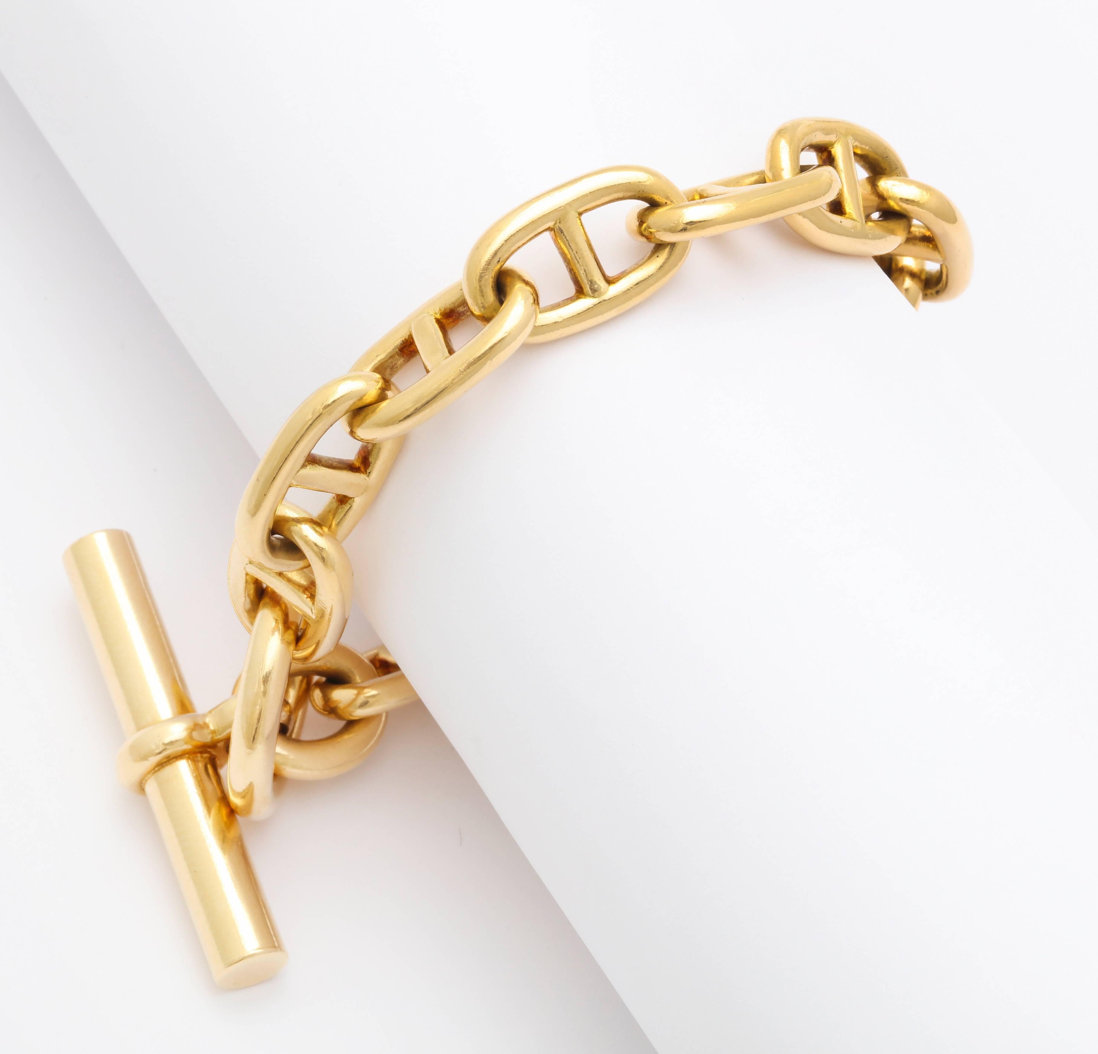 hermes chaine d'ancre bracelet gold