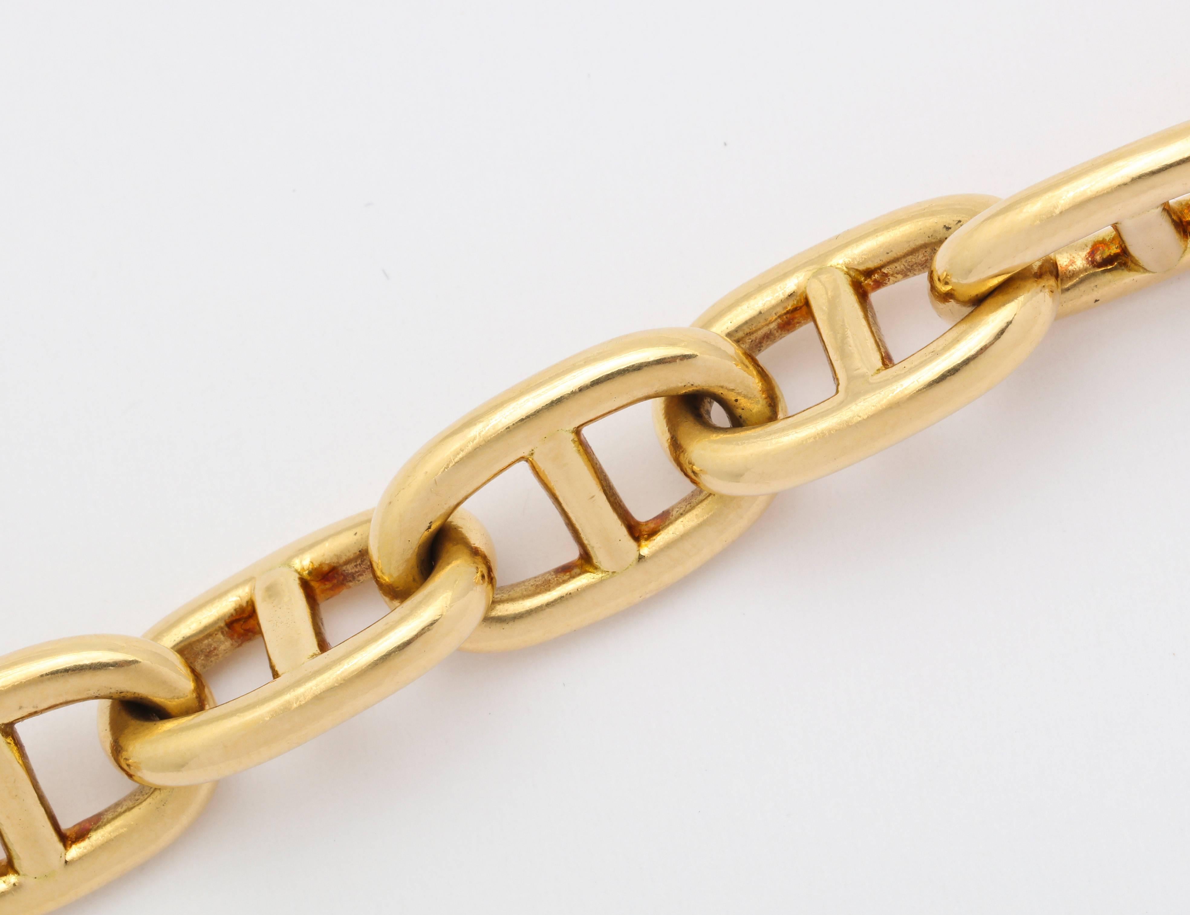 Women's or Men's 1960s Hermes Chaine d'Ancre Gold Bracelet