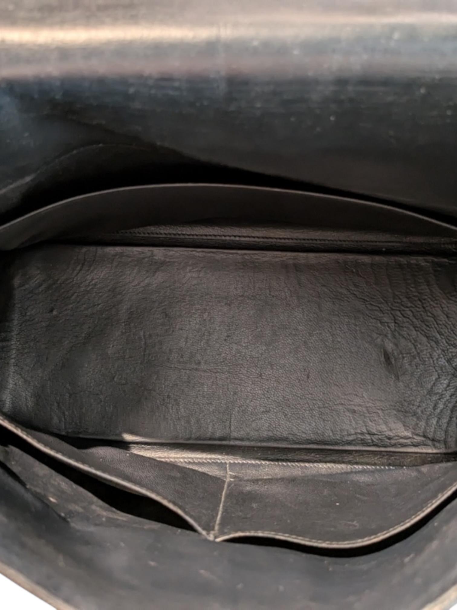 1960s Hermès Kelly 28 in Black Box Leather with Gold Hardware For Sale 7