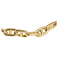 1960s Hermes Paris, 18K Yellow Gold Anchor Link Bracelet, Signed Hermès Paris