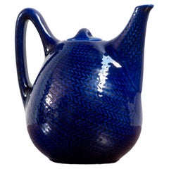 1960s Hertha Bengtson for Rörstrand, "Blå eld" Tea Pot in Porcelain, Sweden