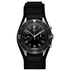 1960's Heuer Bundeswehr 1550SG Vintage Flyback Chronograph Mens Watch - SS