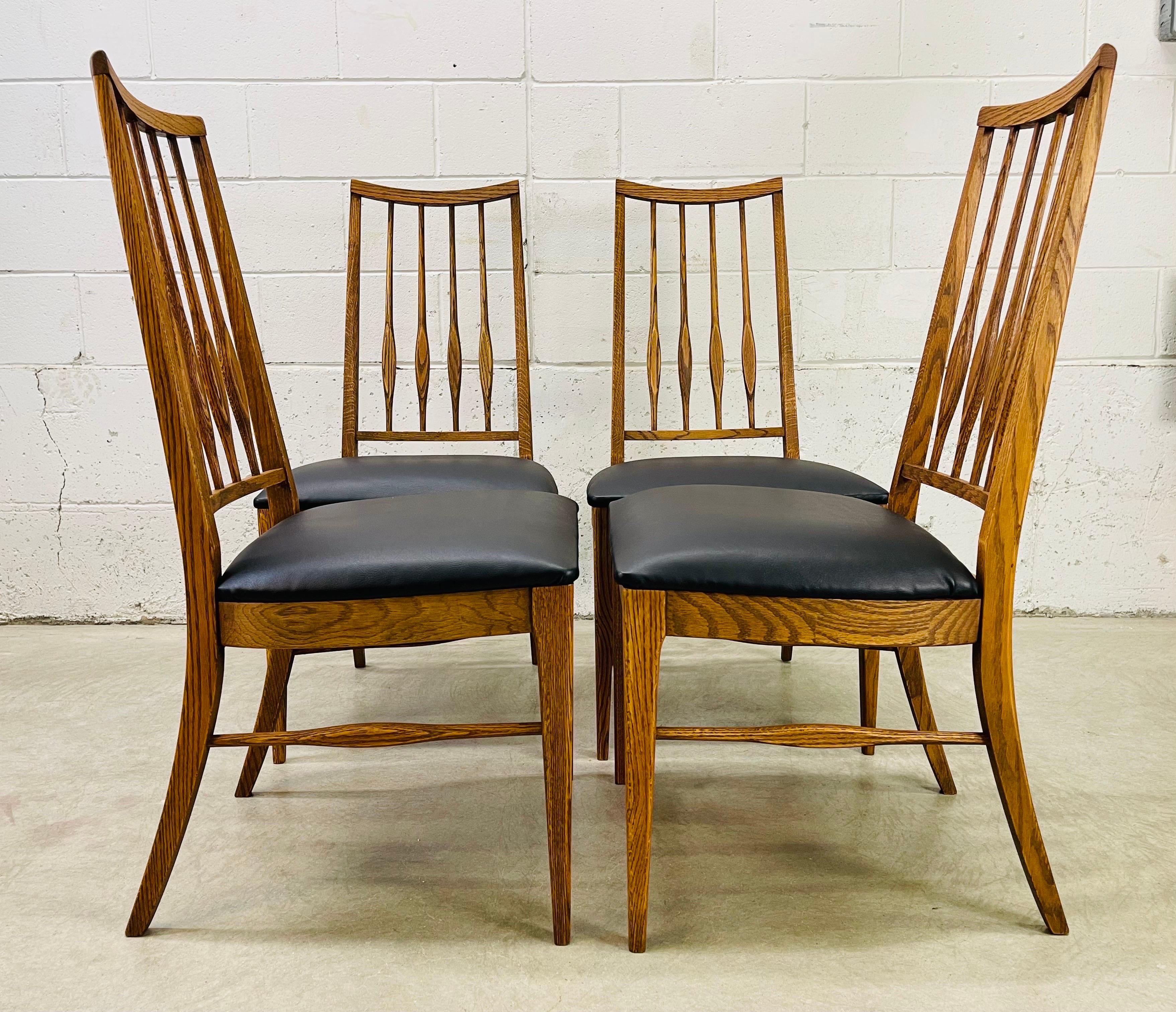 1960s High-Back Dining Chairs, Set of 4 In Good Condition For Sale In Amherst, NH