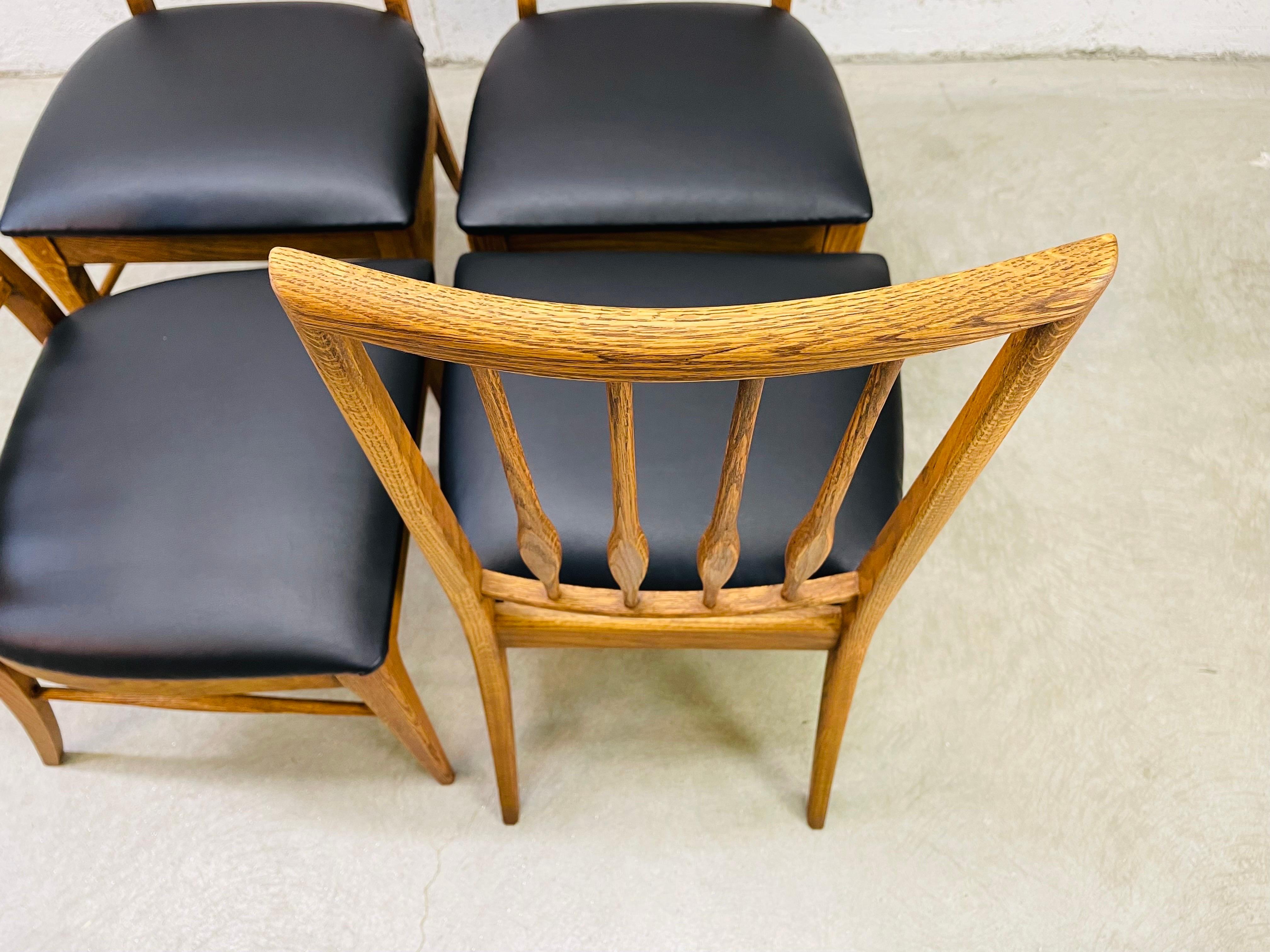 Naugahyde 1960s High-Back Dining Chairs, Set of 4 For Sale