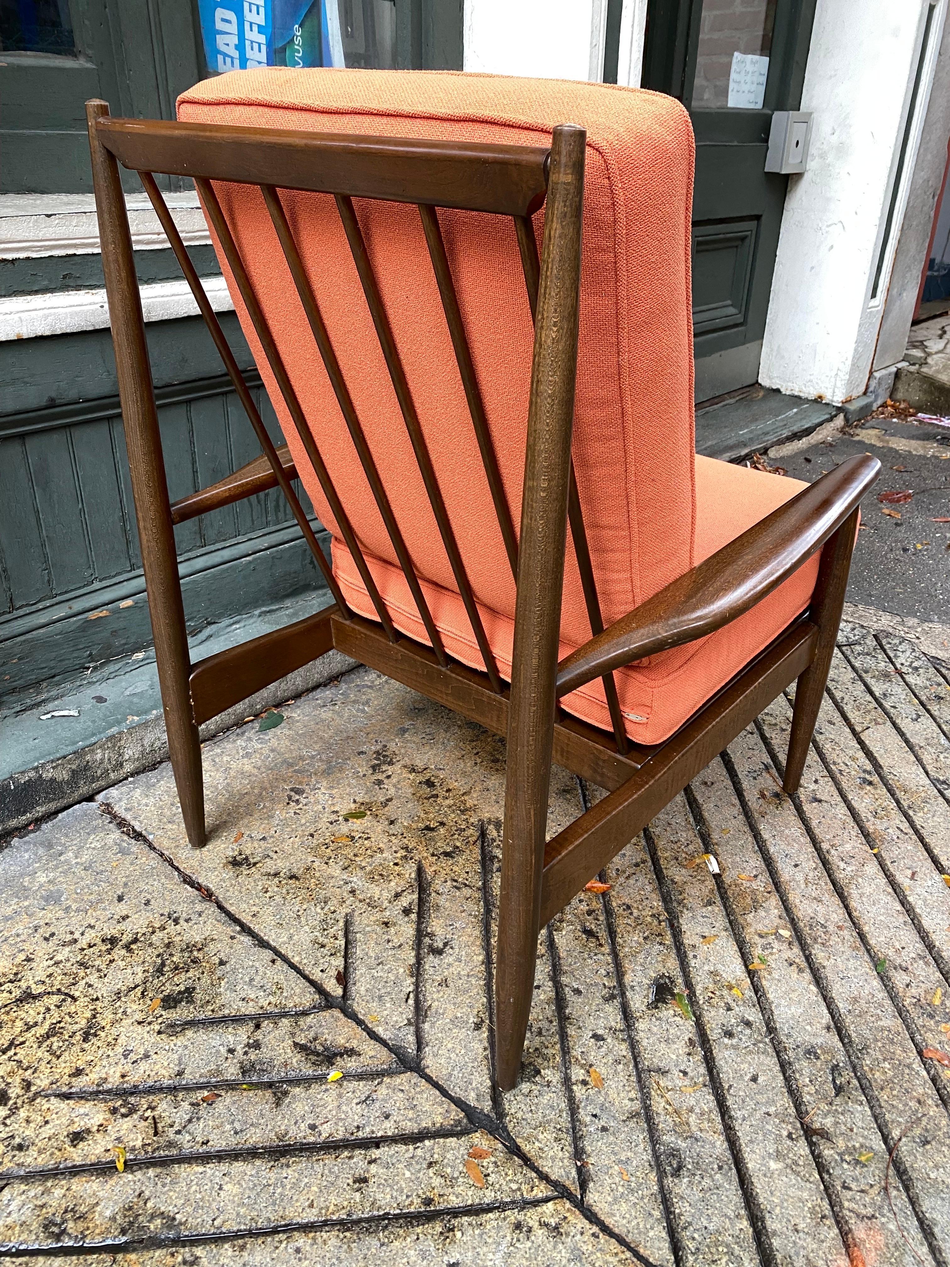 1960’s High-Back Open Armchair possibly Selig In Good Condition For Sale In Philadelphia, PA