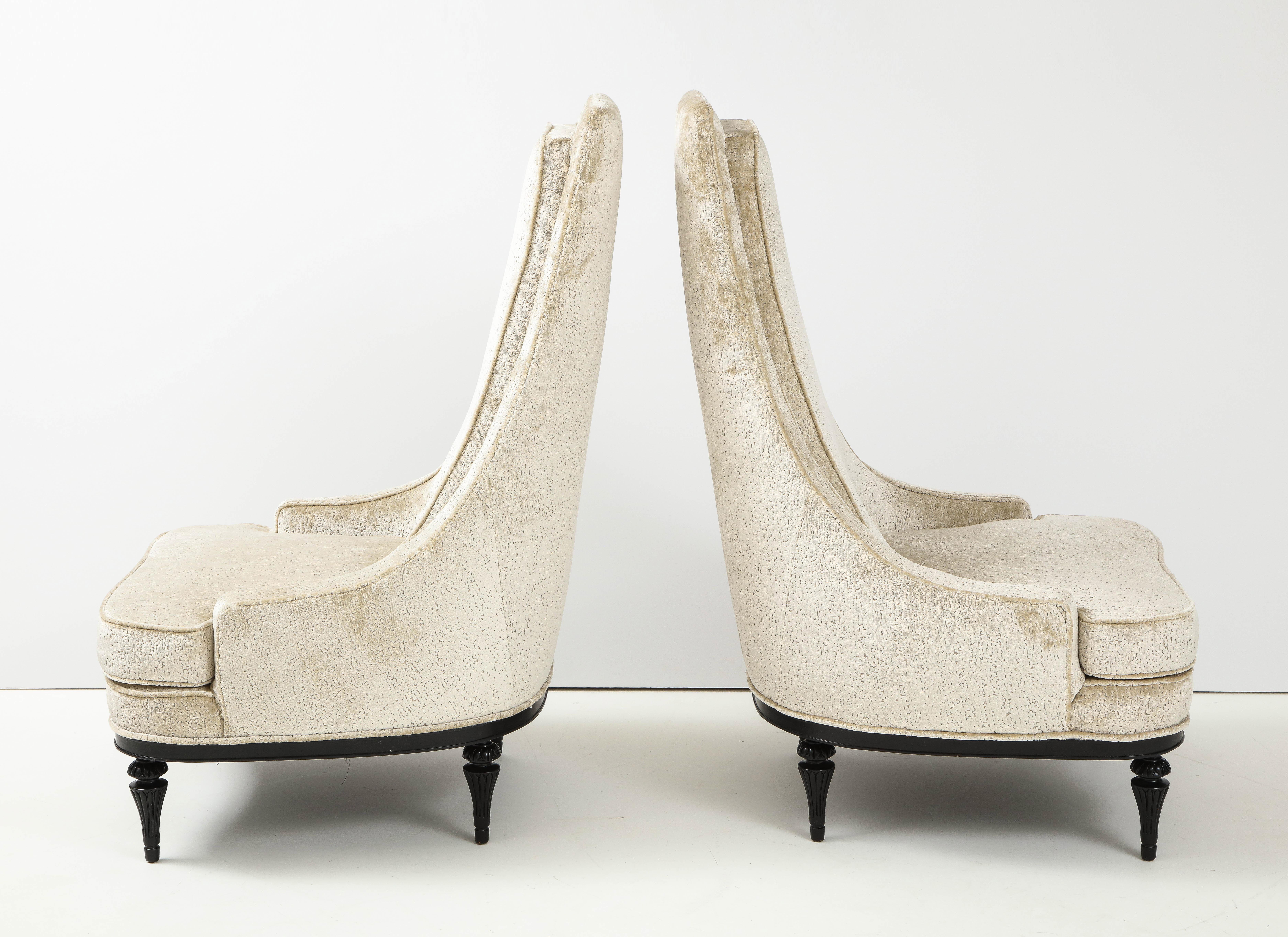 1960s High Back Slipper Lounge Chairs by Interior Crafts 3