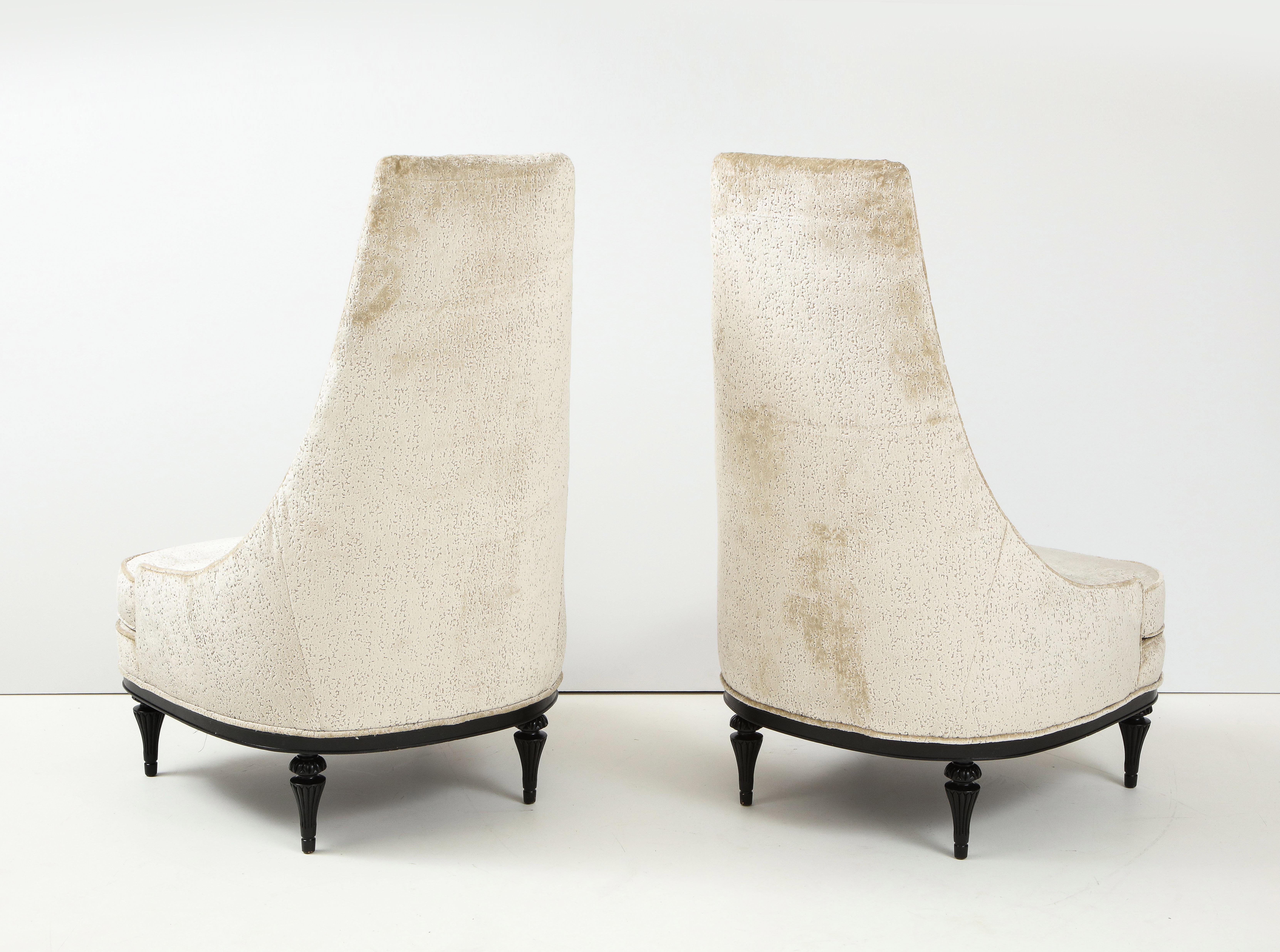 1960s High Back Slipper Lounge Chairs by Interior Crafts 4