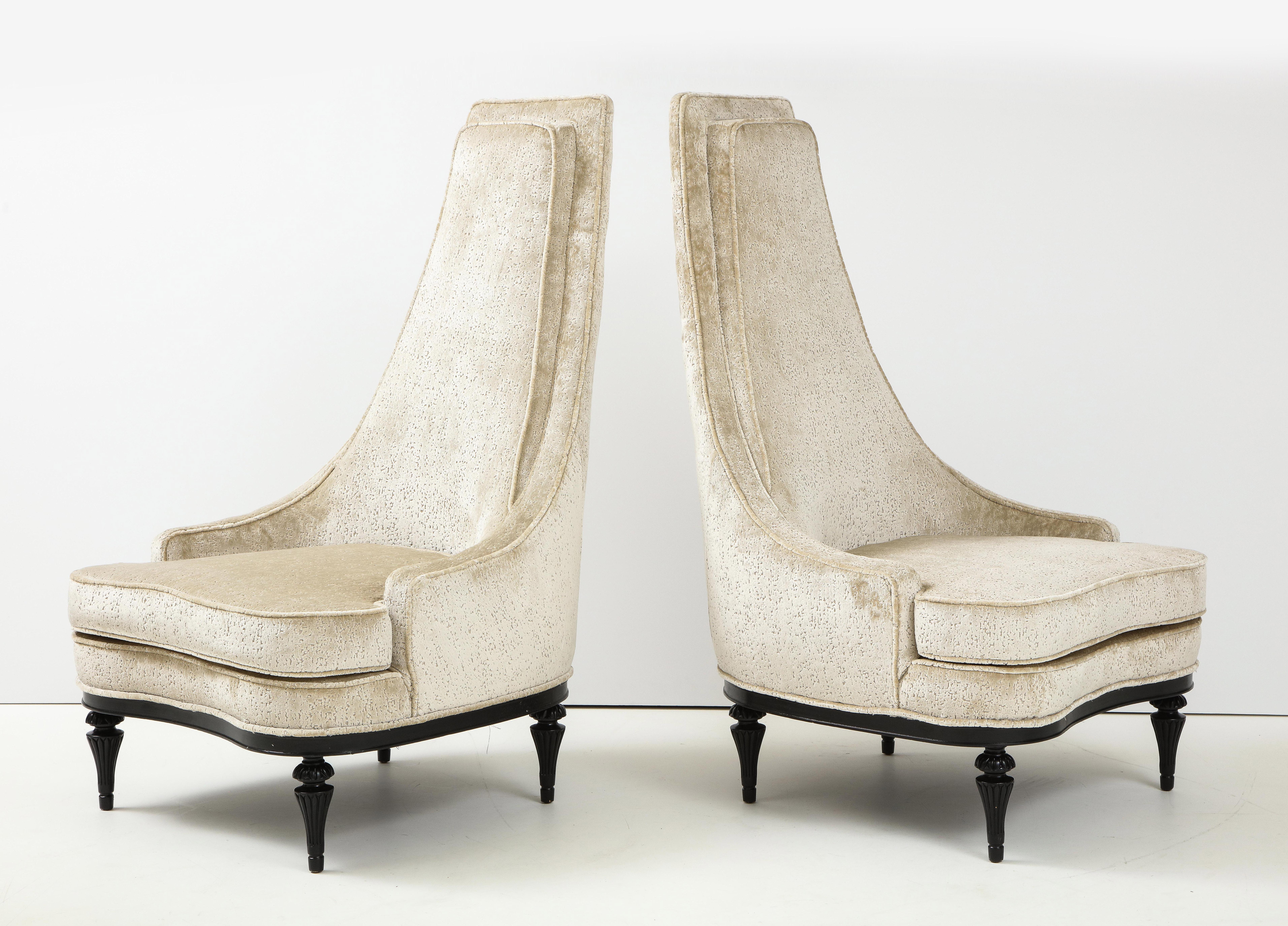 1960s High Back Slipper Lounge Chairs by Interior Crafts 1