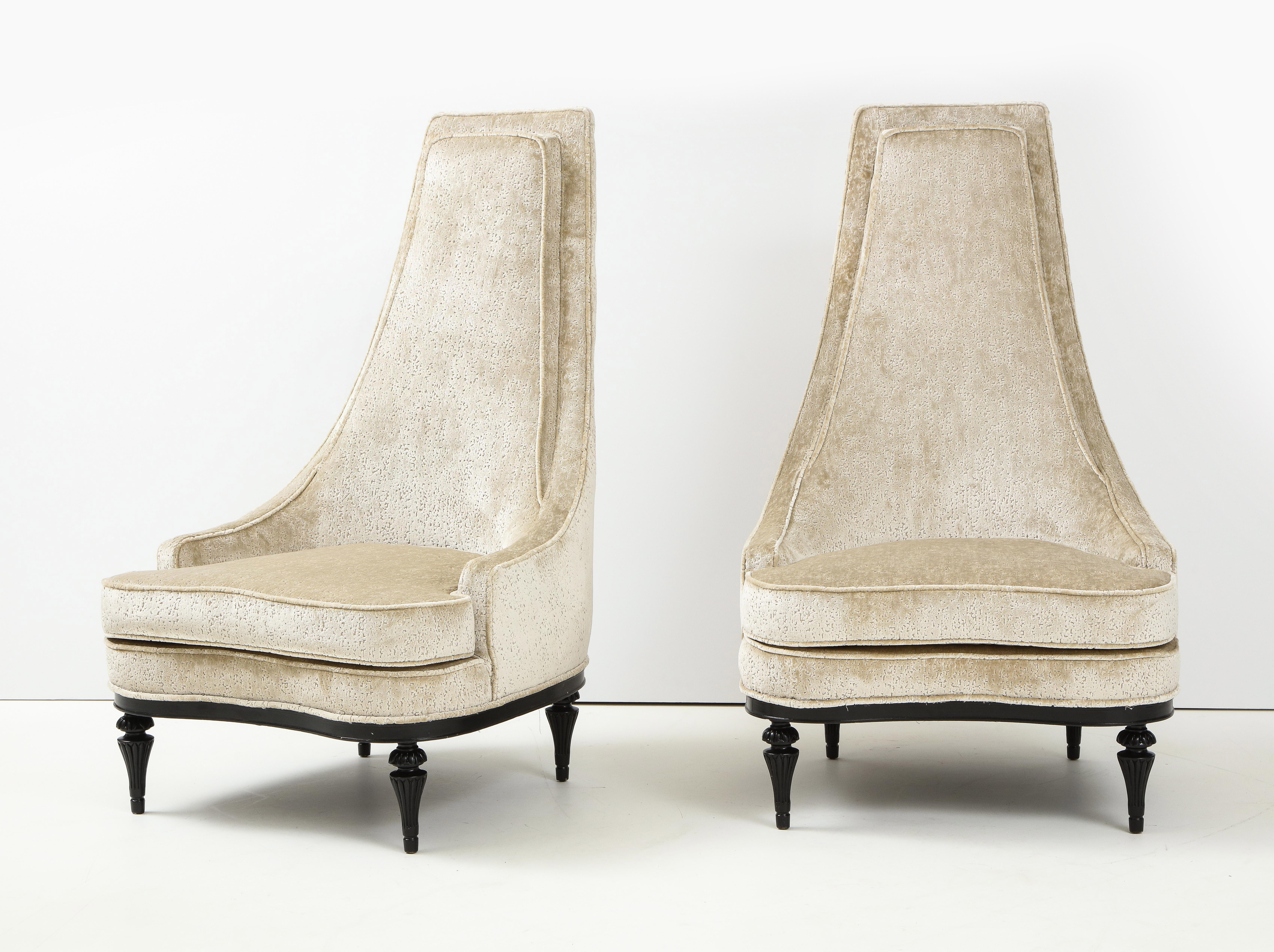 1960s High Back Slipper Lounge Chairs by Interior Crafts 2