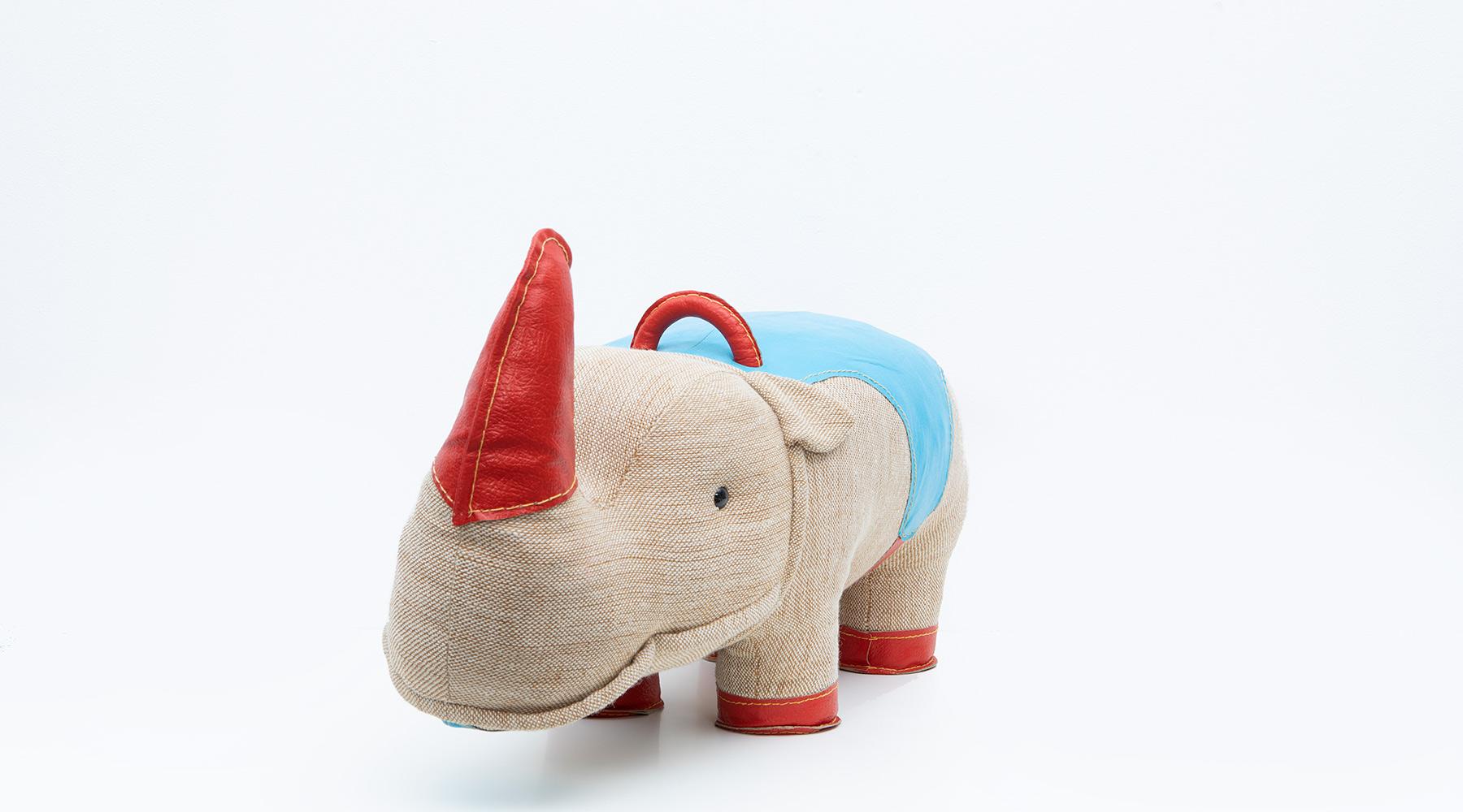 Mid-Century Modern 1960s High-Quality Children Toy 'Rhino' by German Renate Müller 'B'