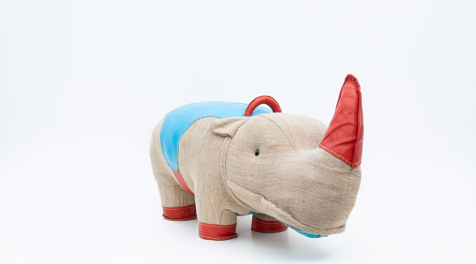 Mid-20th Century 1960s High-Quality Children Toy 'Rhino' by German Renate Müller 'B'