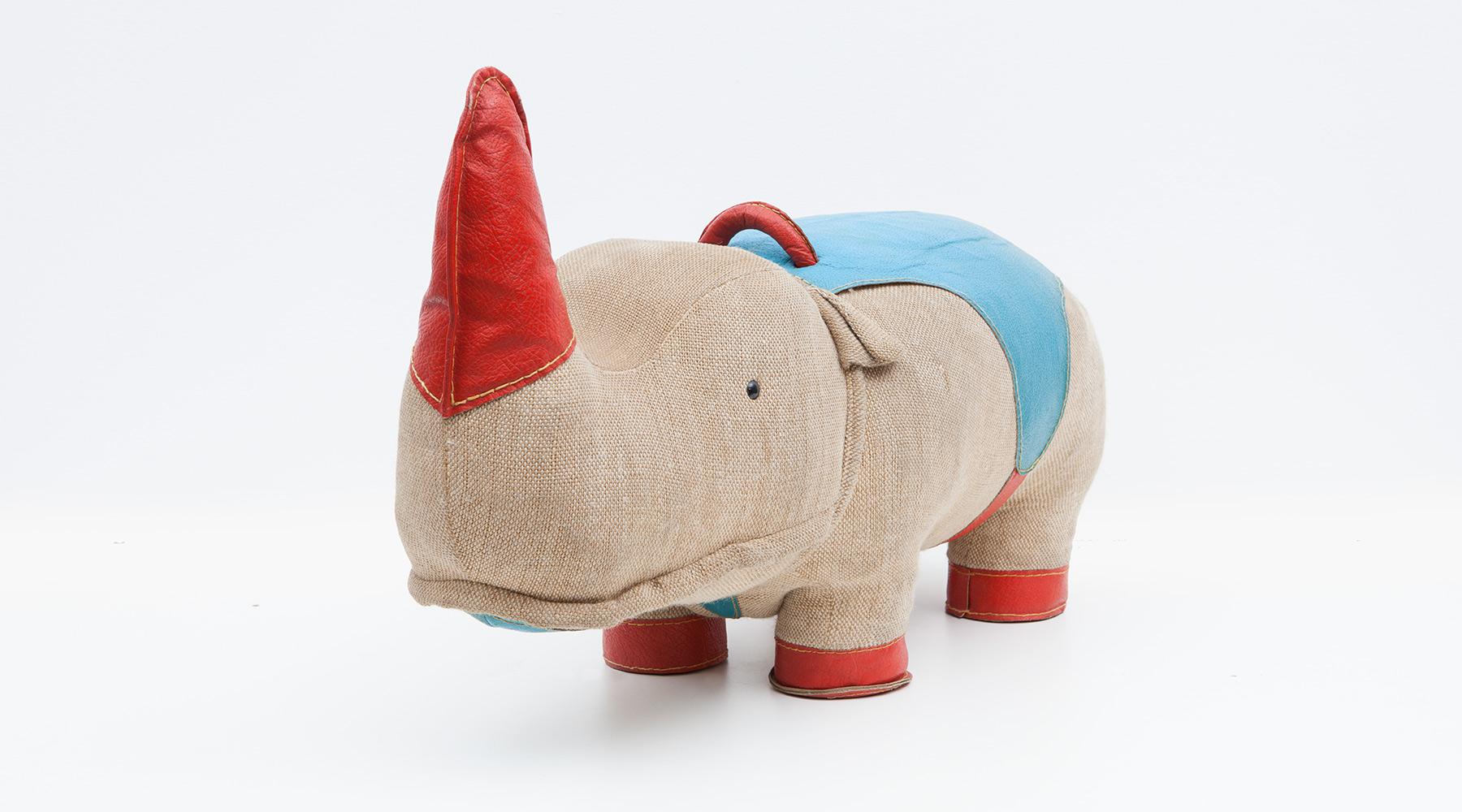 Mid-Century Modern 1960s High-Quality Children Toy 'Rhino' by German Renate Müller