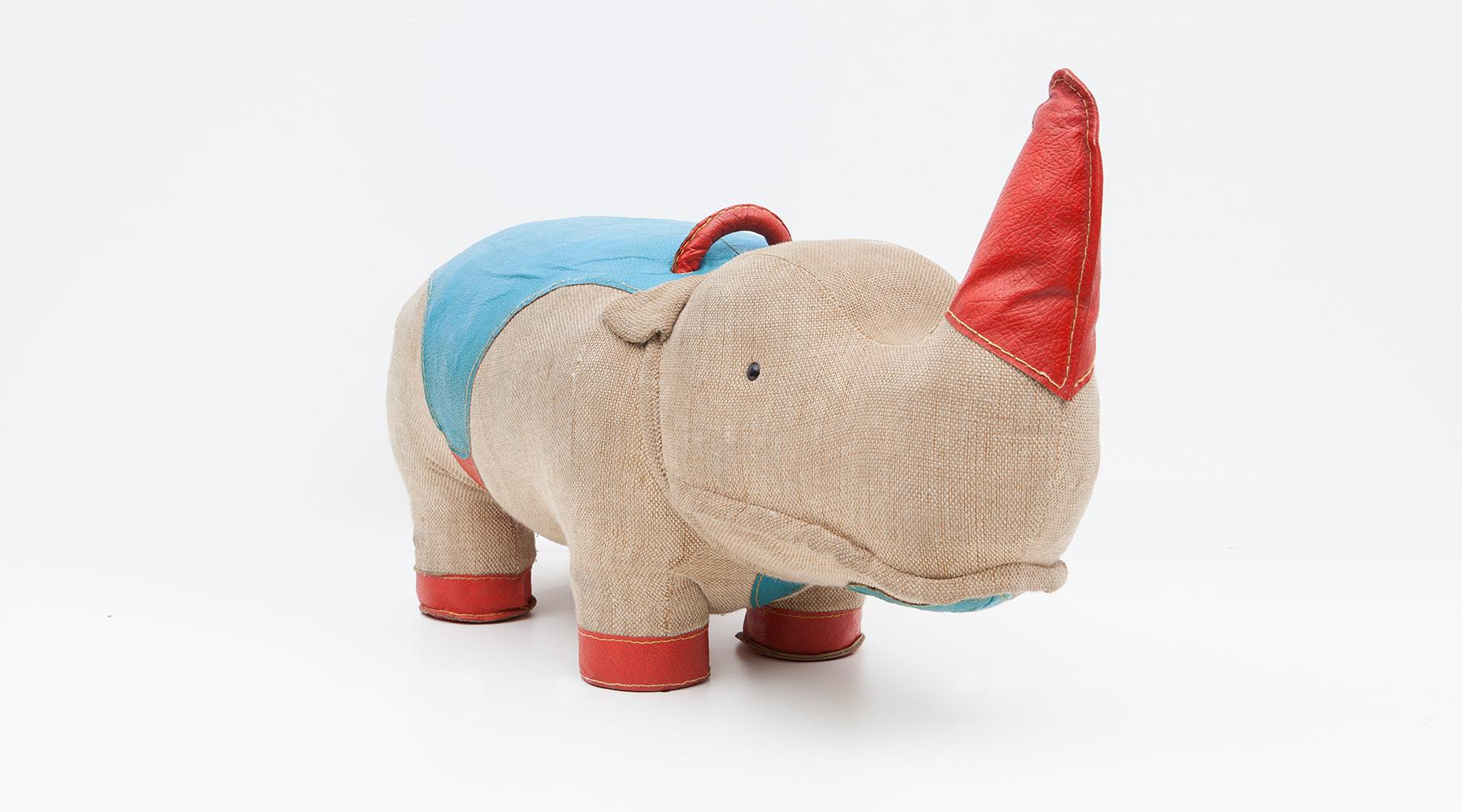 Mid-20th Century 1960s High-Quality Children Toy 'Rhino' by German Renate Müller