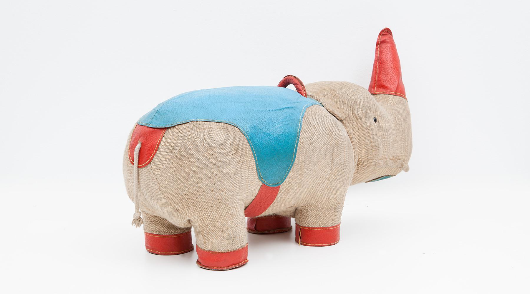 1960s High-Quality Children Toy 'Rhino' by German Renate Müller 2