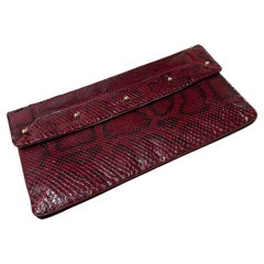 1960S High Quality Red and Black Leather Italian Clutch Bag
