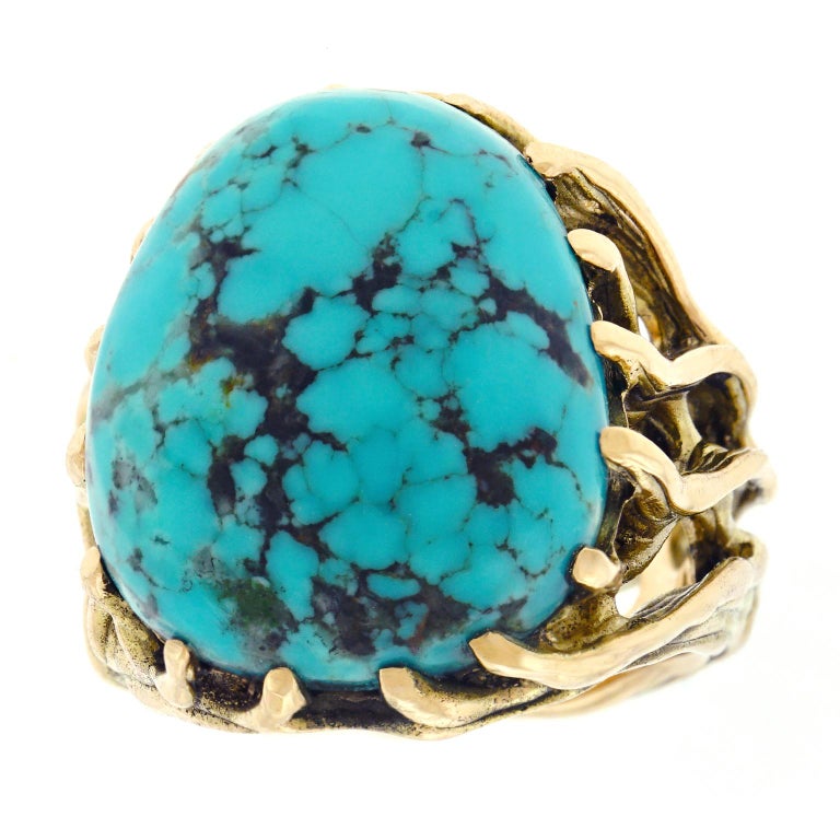 1960s Hippie Jewelry Turquoise Set Gold Ring For Sale at 1stDibs gold hippie jewelry, hippie