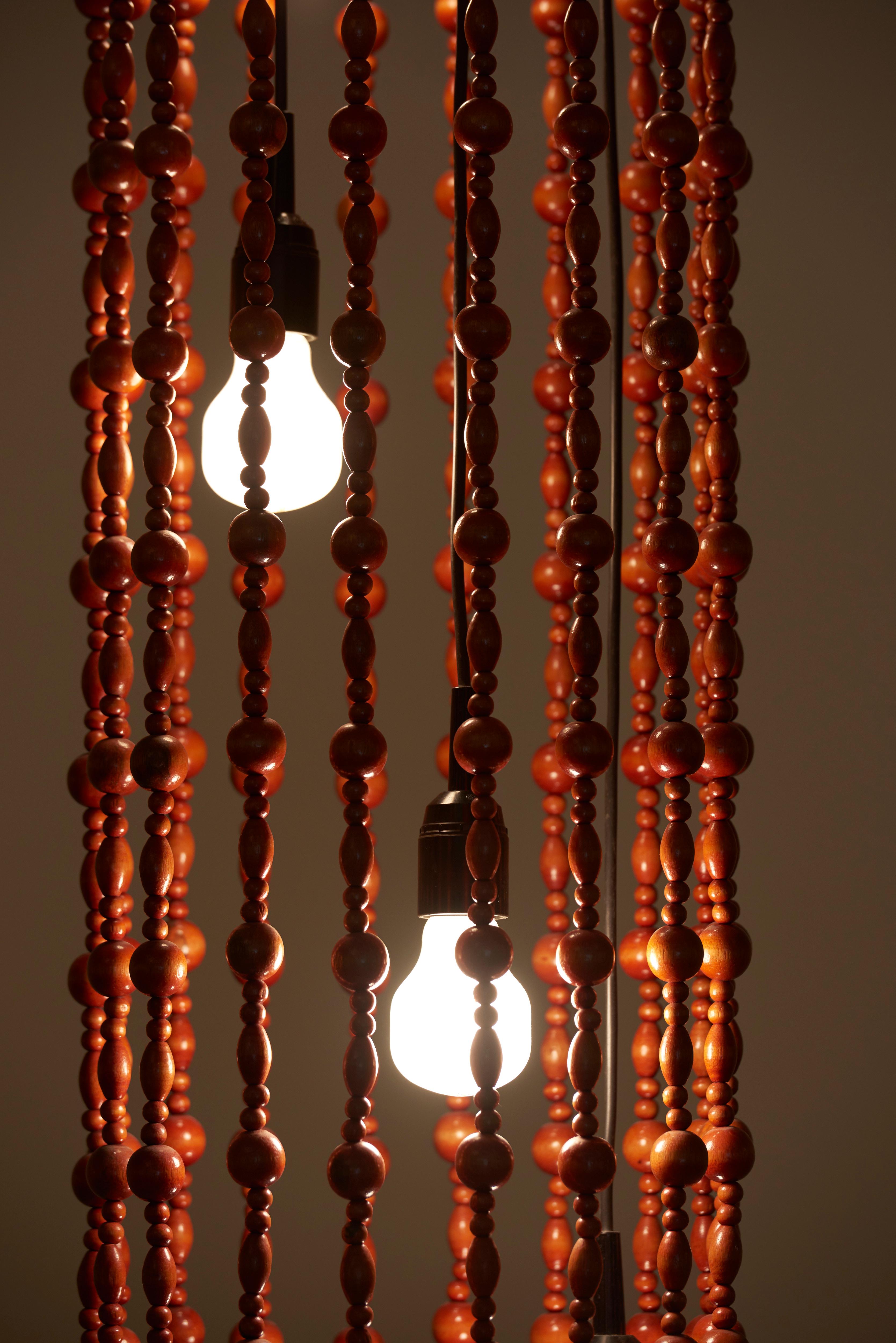 Mid-20th Century 1960s Hippie Pendant Lamp by Temde Leuchten, Switzerland
