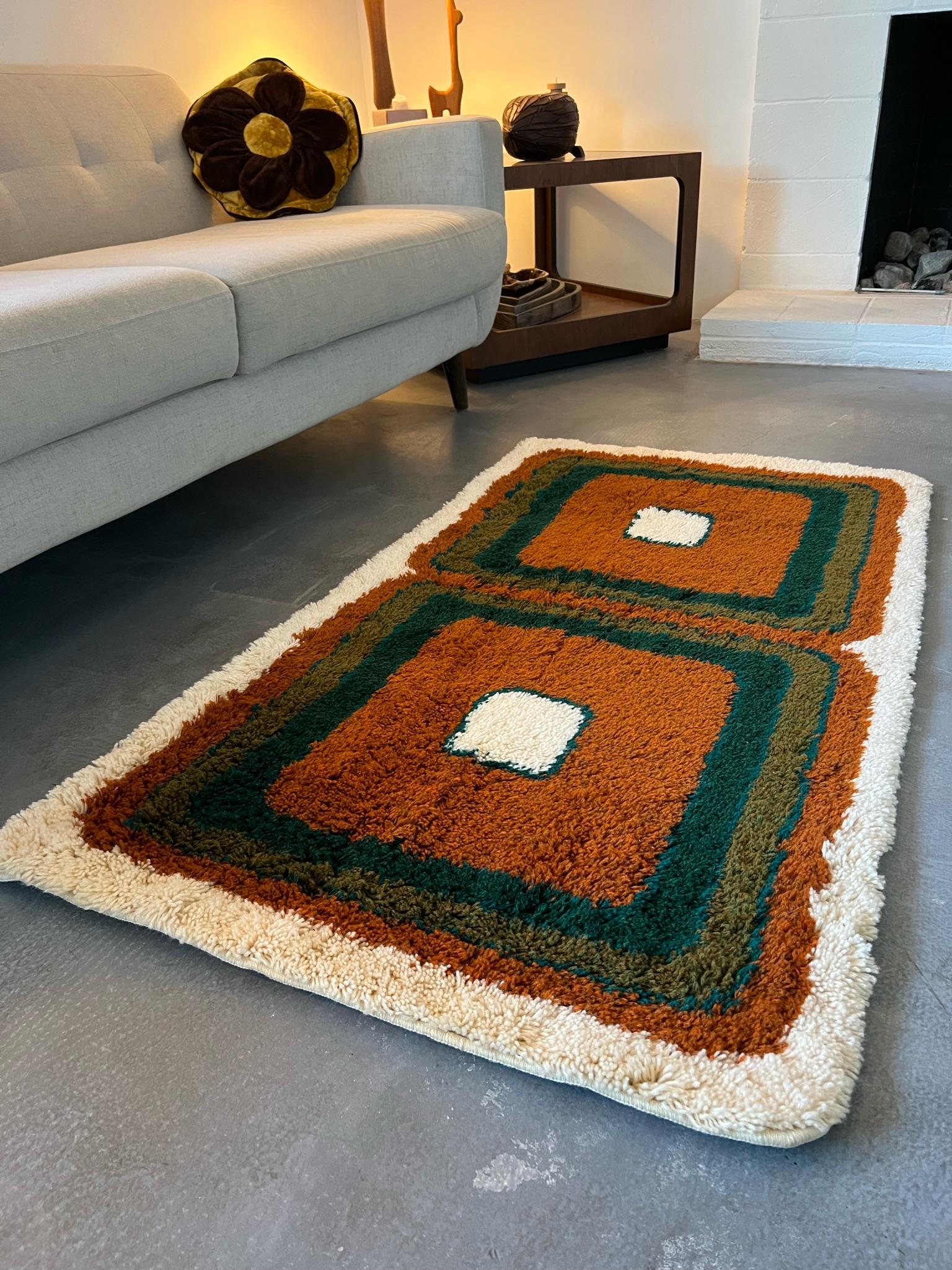 1960 HOJER EKSPORT WILTON Tapis Modernity en laine Tapisserie Milieu de Siècle en vente 3
