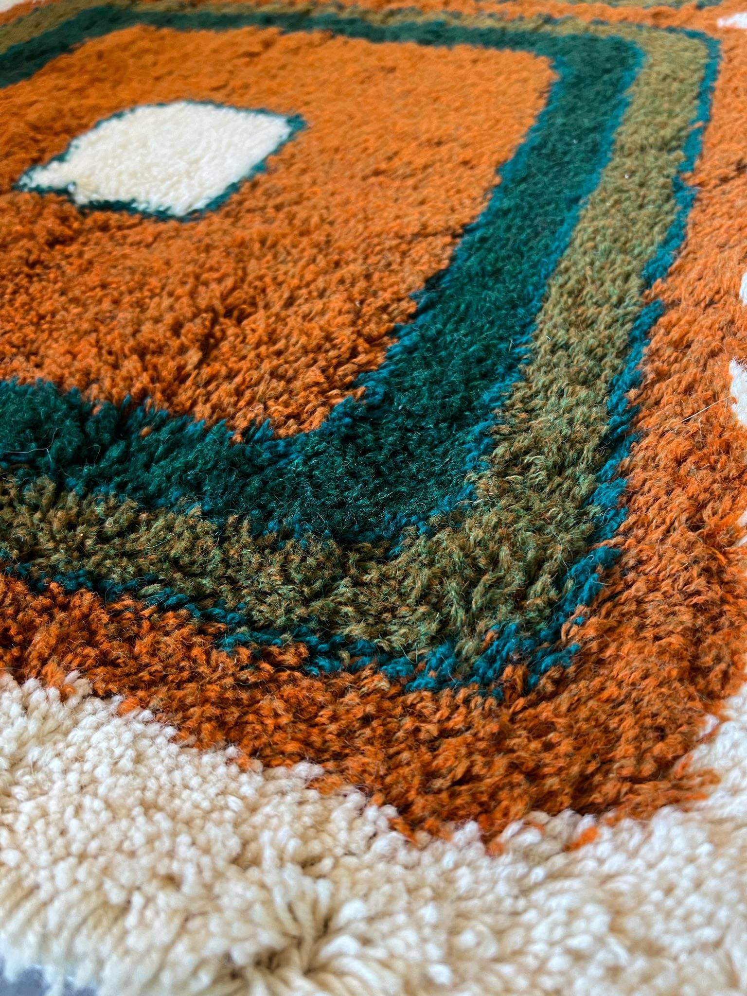 1960 HOJER EKSPORT WILTON Tapis Modernity en laine Tapisserie Milieu de Siècle en vente 4