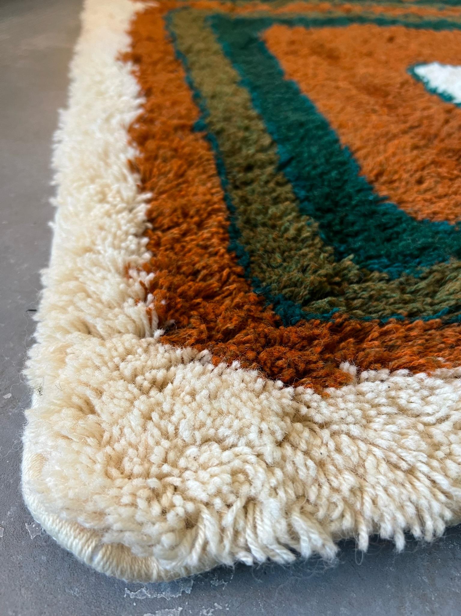 1960 HOJER EKSPORT WILTON Tapis Modernity en laine Tapisserie Milieu de Siècle en vente 5