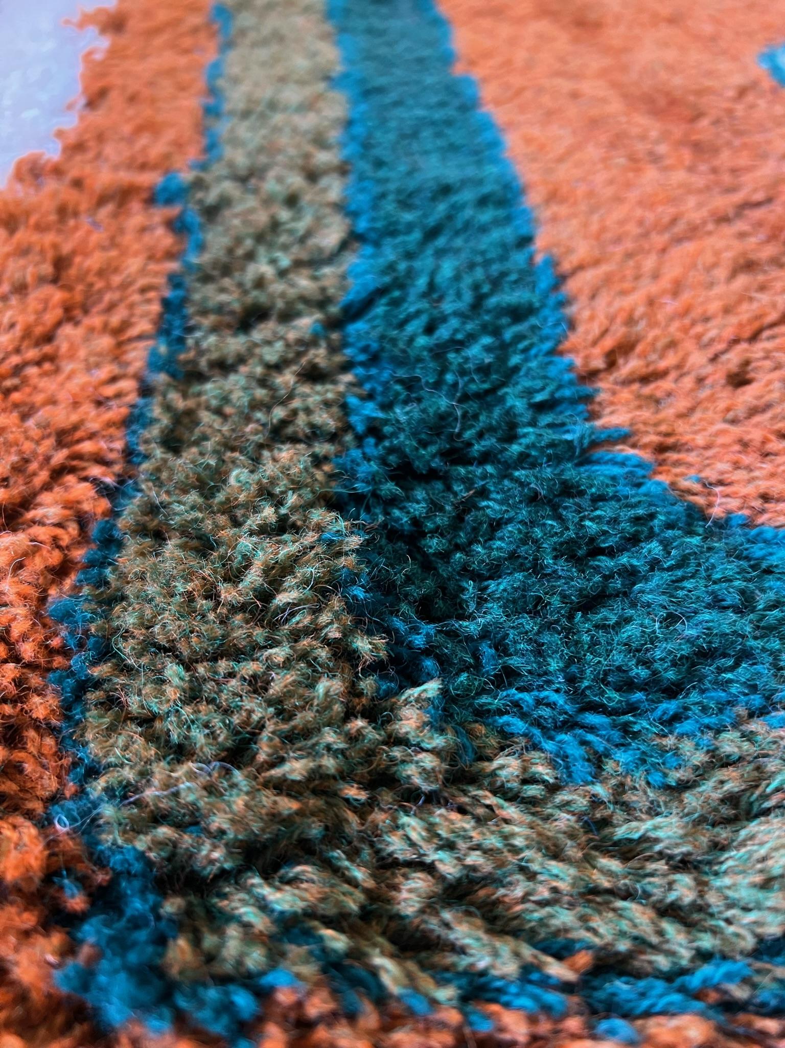 1960 HOJER EKSPORT WILTON Tapis Modernity en laine Tapisserie Milieu de Siècle en vente 6