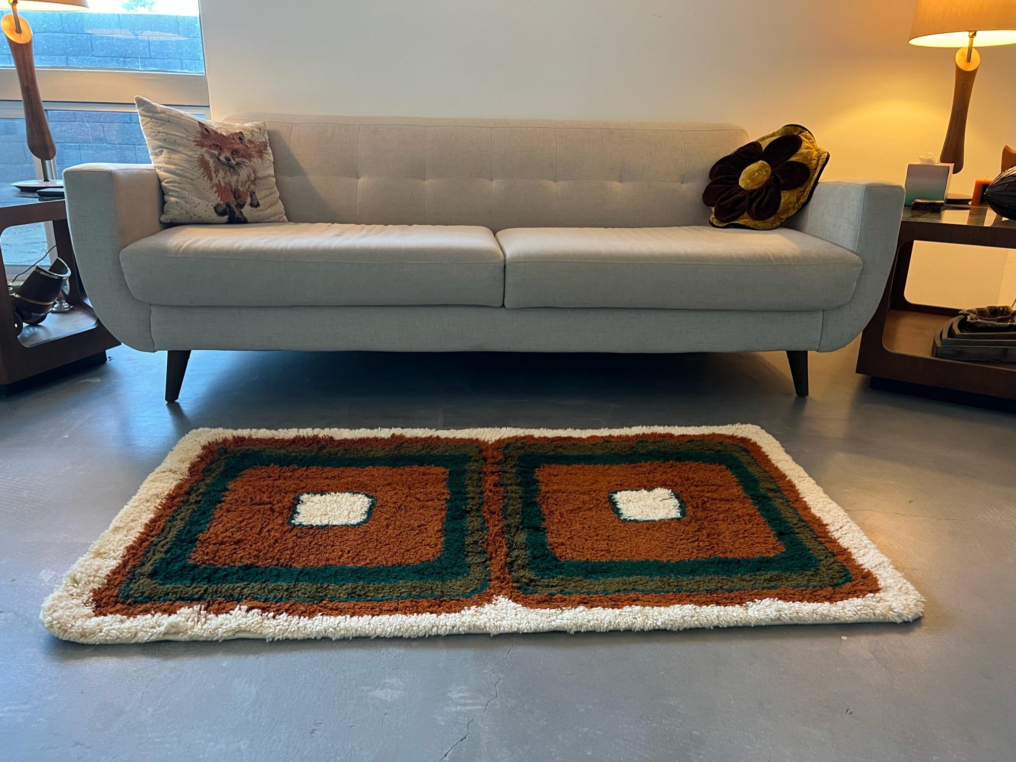 Danois 1960 HOJER EKSPORT WILTON Tapis Modernity en laine Tapisserie Milieu de Siècle en vente