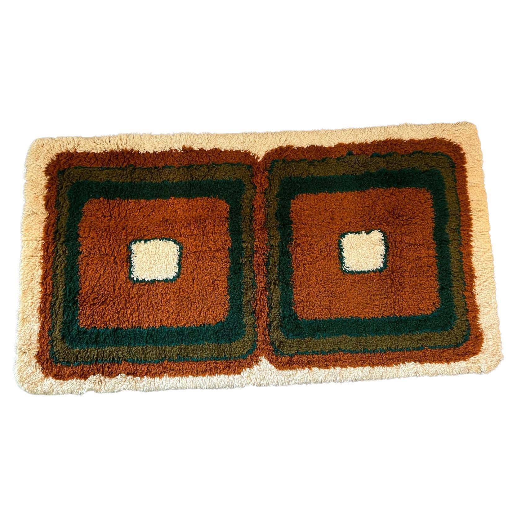 1960's HOJER EKSPORT WILTON Danish Modern Wool Rya Rug Tapestry Mid Century