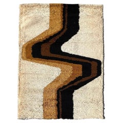 1960's HOJER EKSPORT WILTON Aligeramiento SIN USAR Alfombra Rya Danesa Moderna de Mitad de Siglo