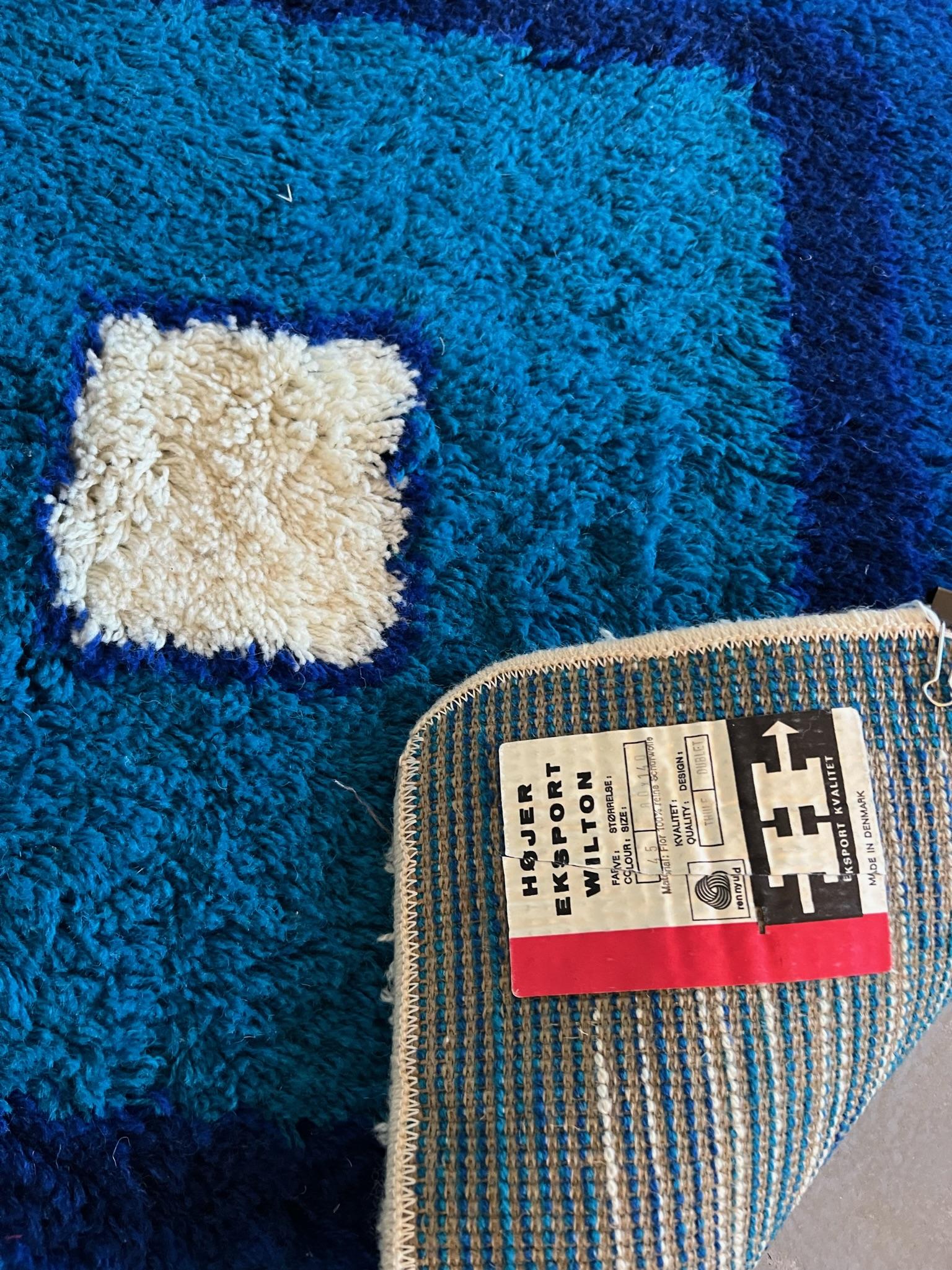 Tappeto HOJER Eksport Wilton del 1960 INUTILIZZATO Tappeto Rya danese del metà del secolo scorso Lana in vendita 6