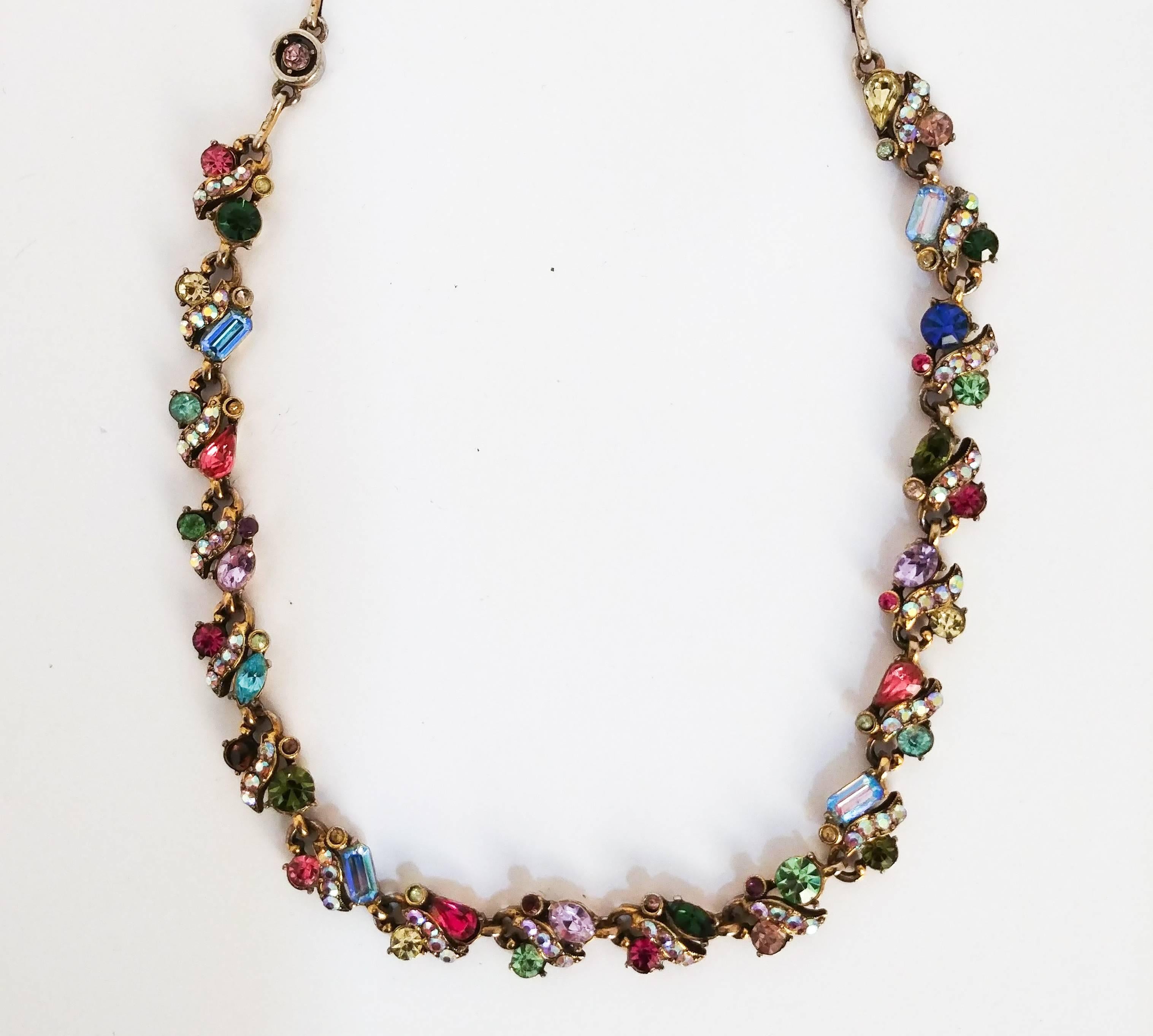 multicolor rhinestone necklace