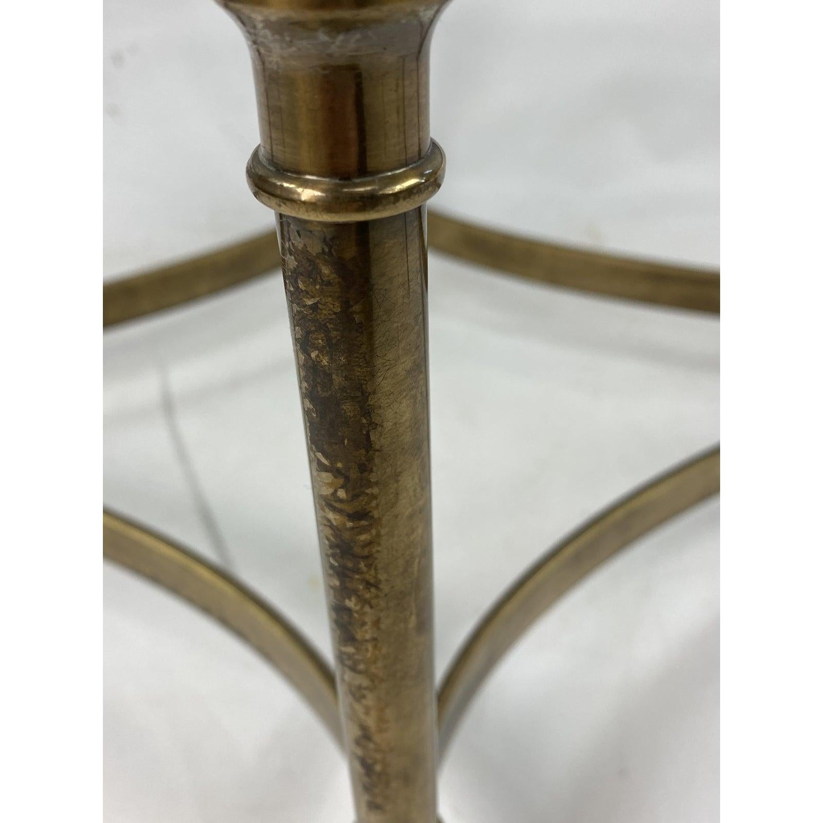 Italian 1960s Hollywood Regency Brass Cocktail Table with Hoofed Feet by LaBarge