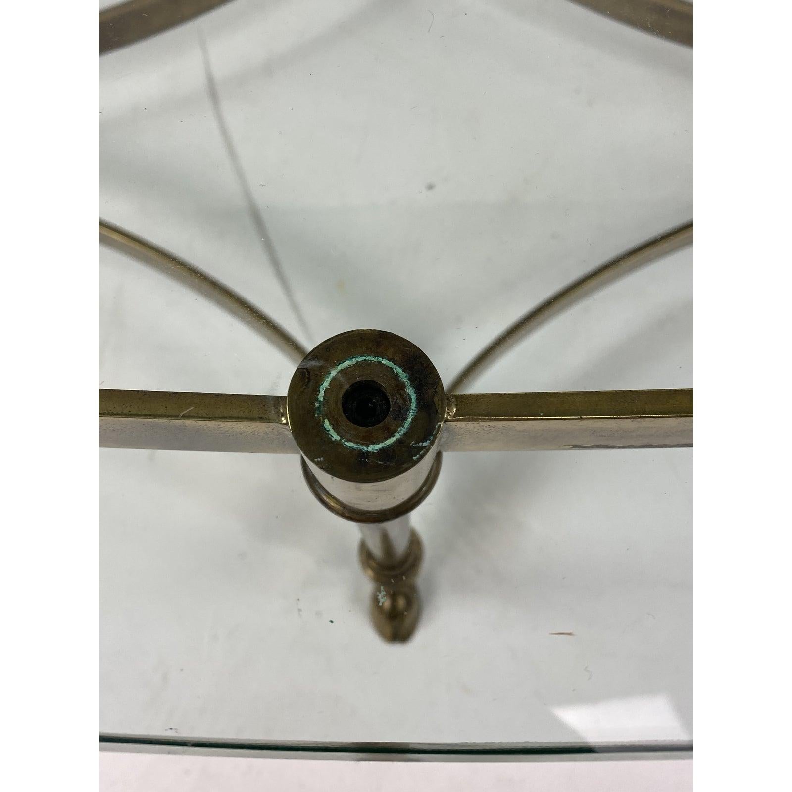 1960s Hollywood Regency Brass Cocktail Table with Hoofed Feet by LaBarge 1