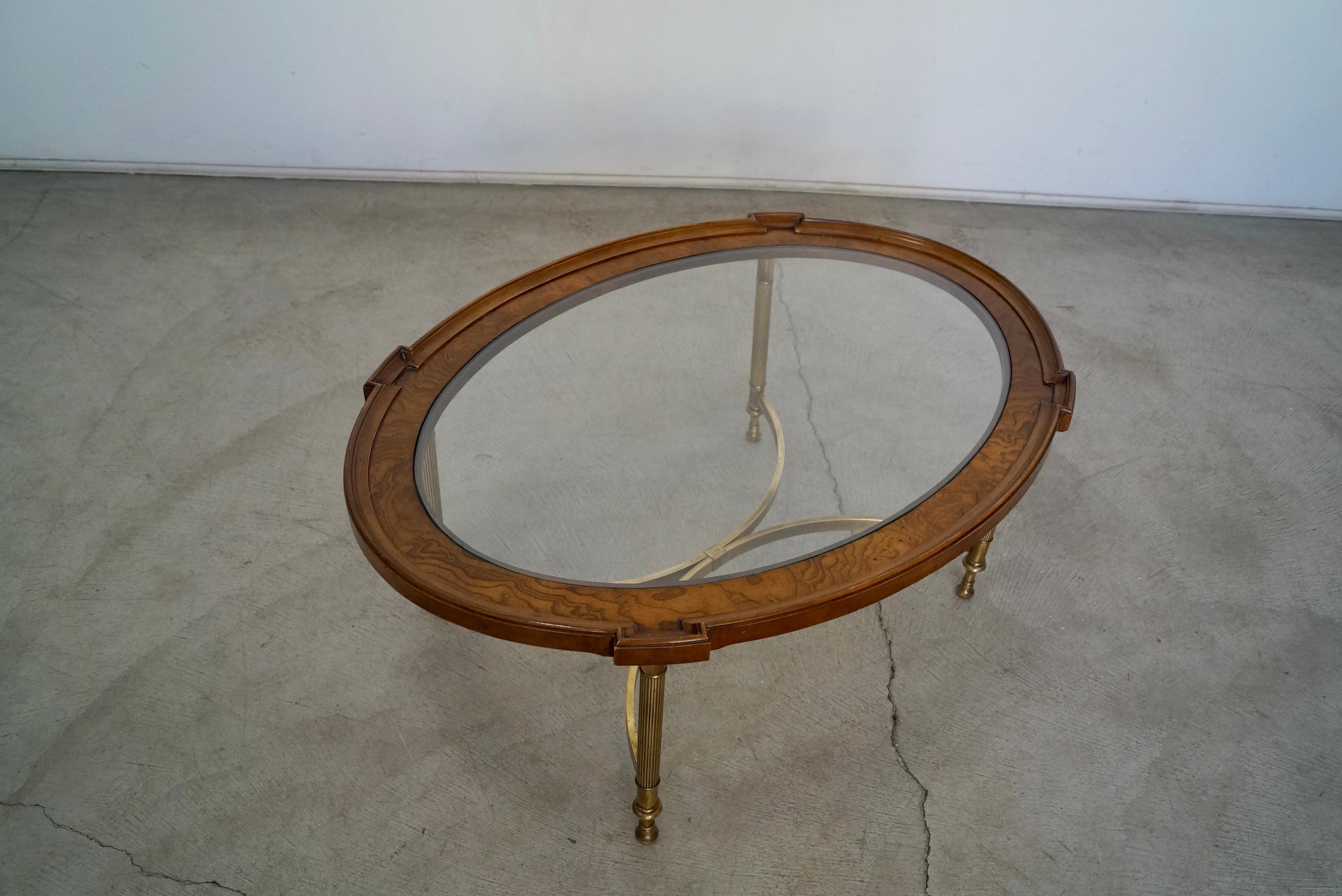 1960's Hollywood Regency Burl Wood Coffee Table In Excellent Condition In Burbank, CA