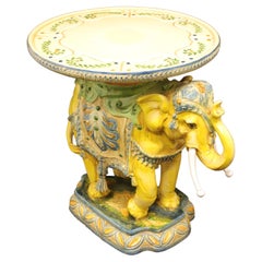1960's Hollywood Regency Ceramic Elephant Plant Stand