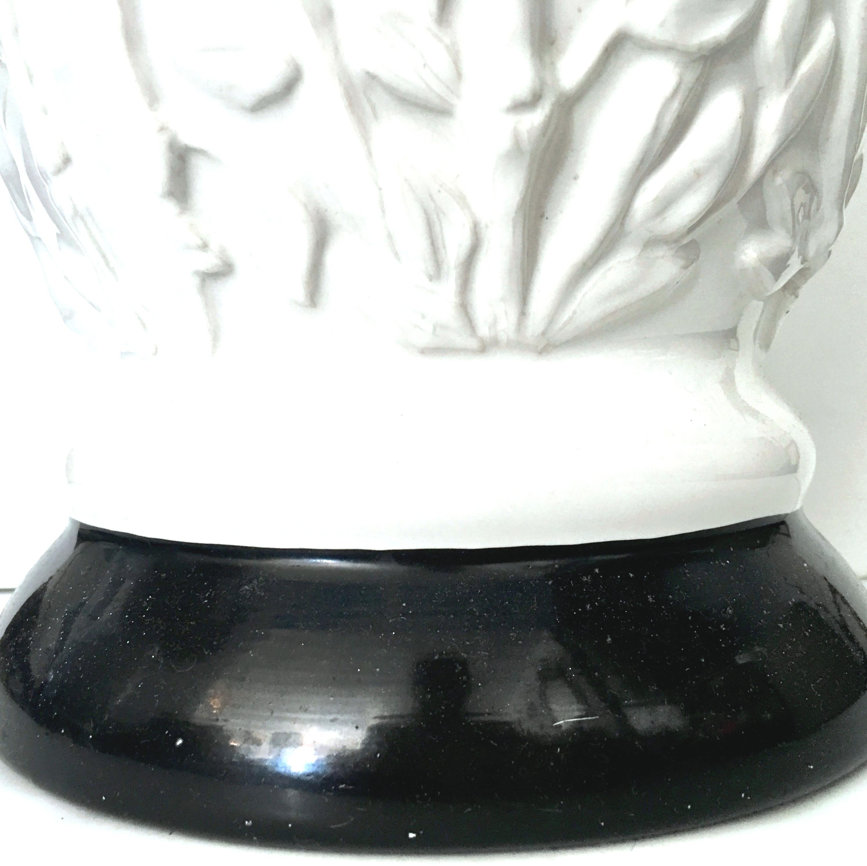1960s Hollywood Regency Ceramic Glaze Ginger Jar Faux Bamboo Lamps For Sale 6