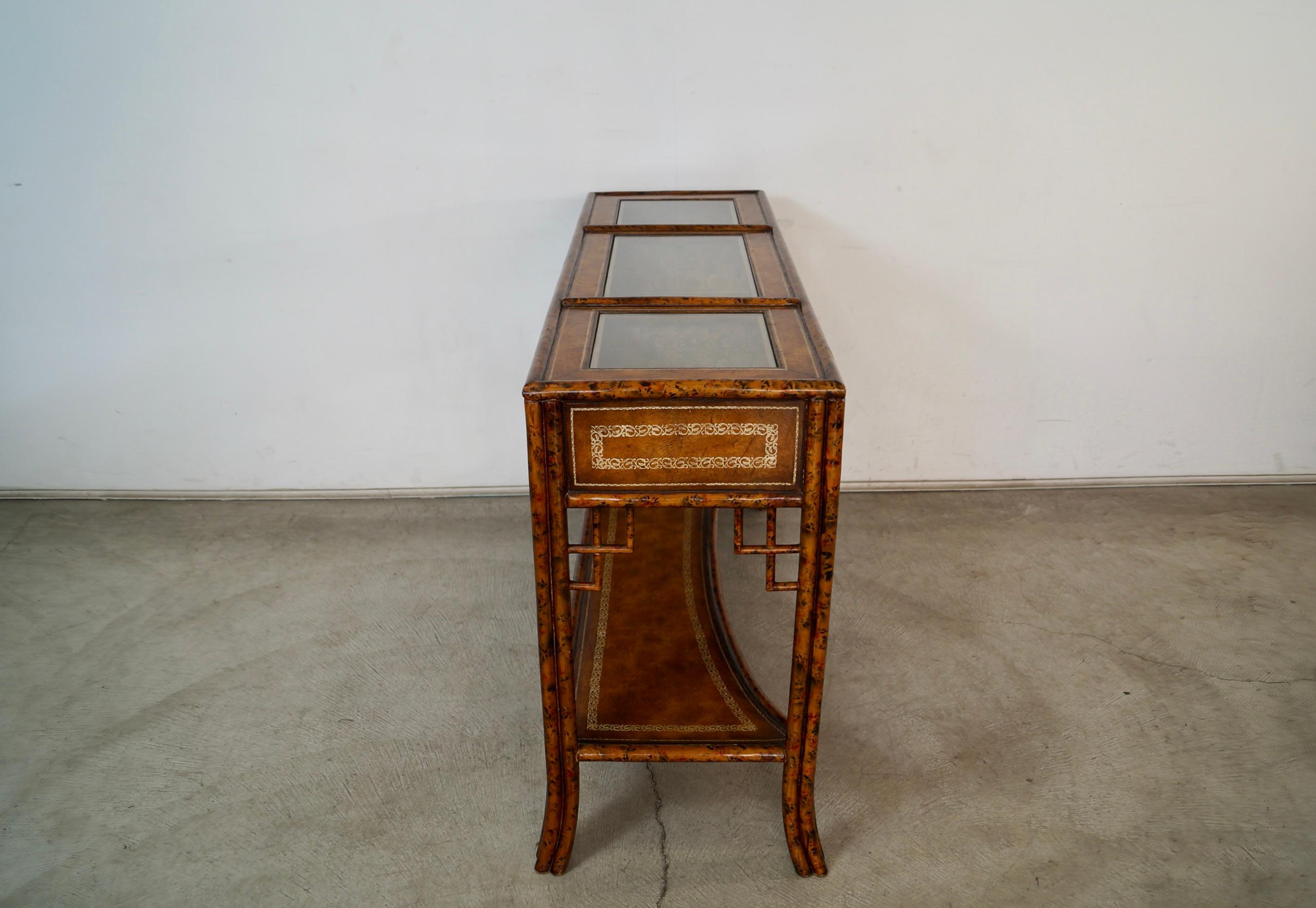 1960's Hollywood Regency Chinoiserie Maitland-Smith Console Table For Sale 5