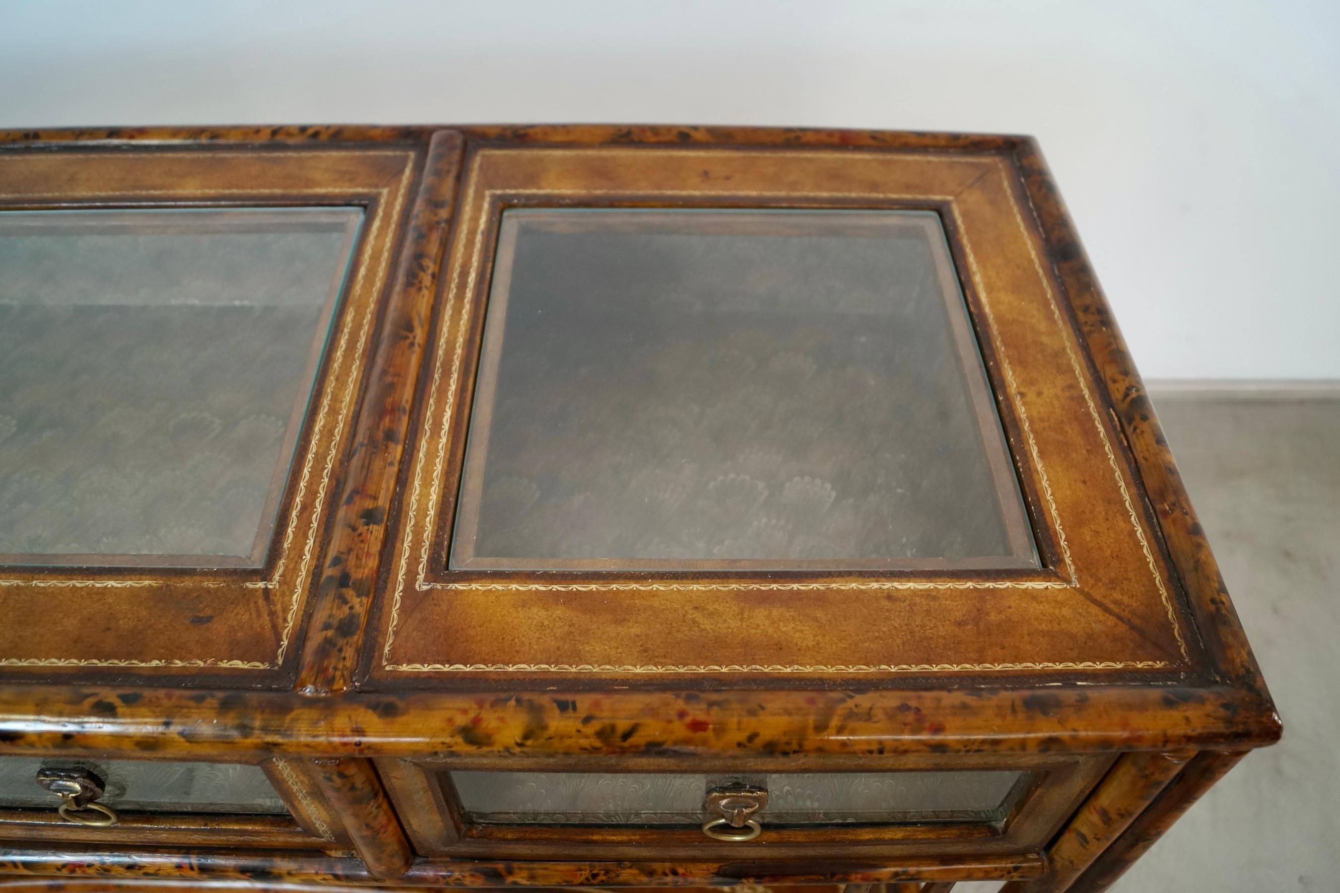 1960's Hollywood Regency Chinoiserie Maitland-Smith Console Table For Sale 8