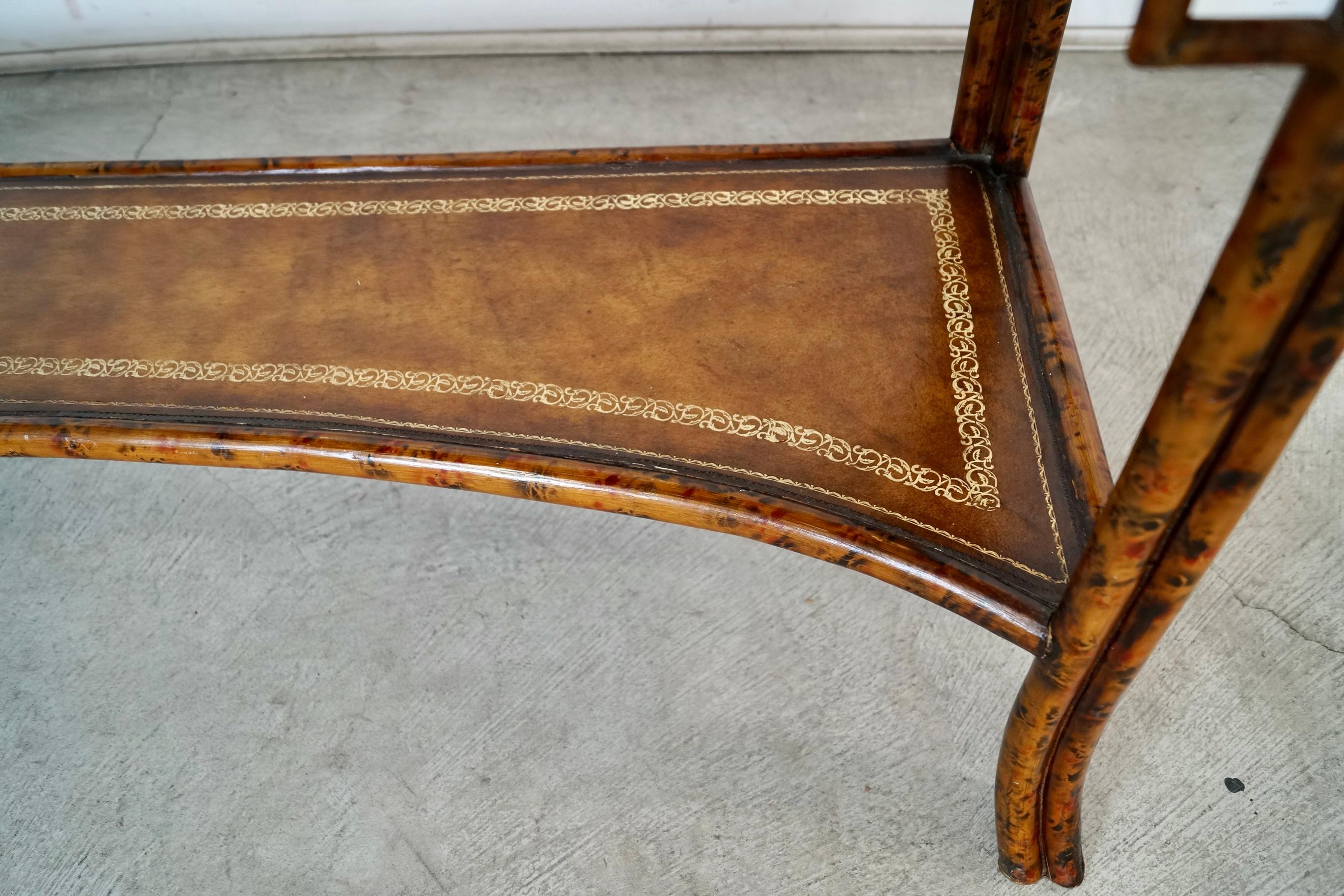 1960's Hollywood Regency Chinoiserie Maitland-Smith Console Table For Sale 11