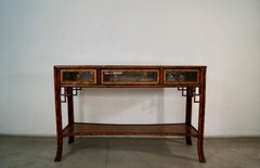 Tavolo consolle Hollywood Regency Chinoiserie Maitland Smith degli anni '60