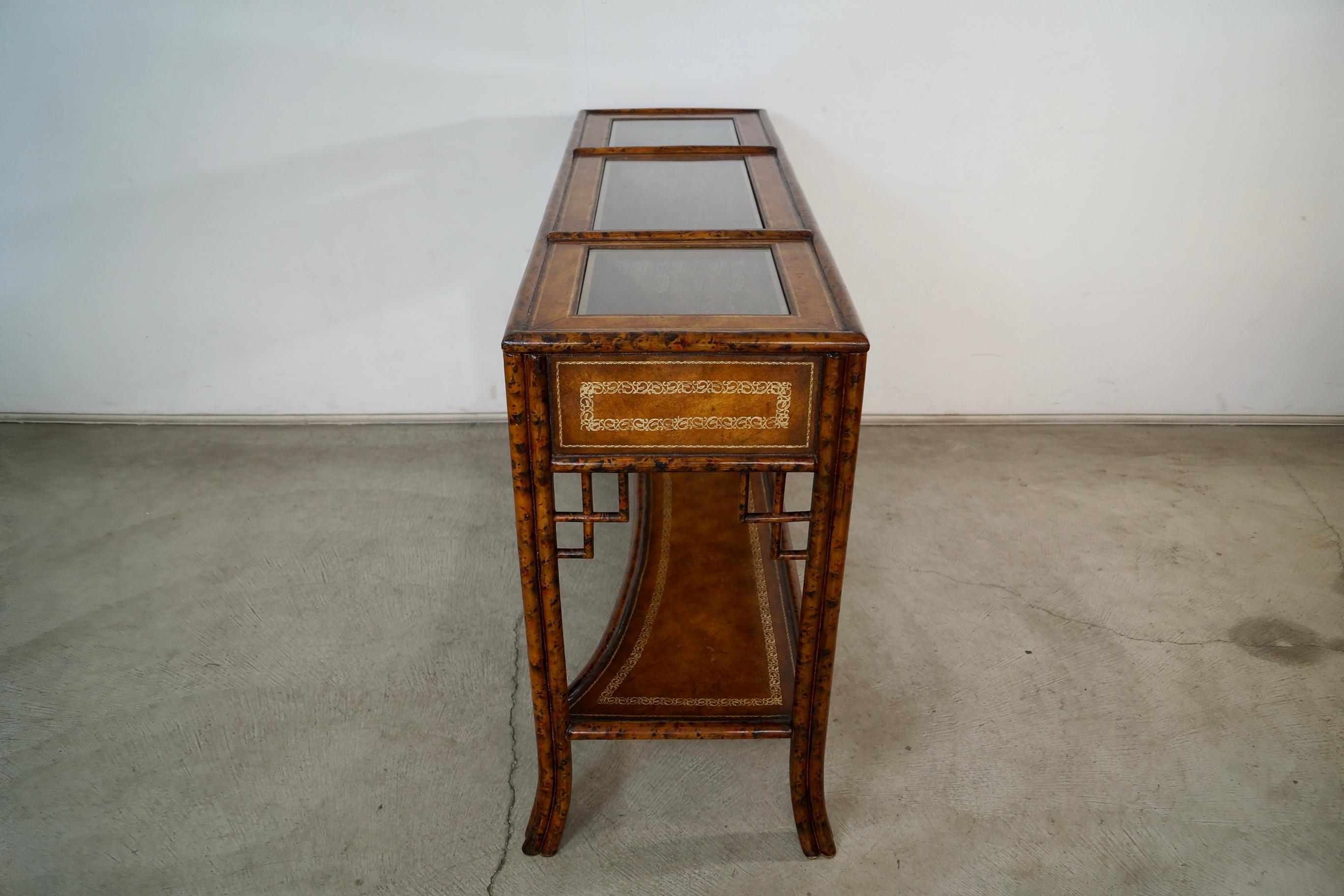 1960's Hollywood Regency Chinoiserie Maitland-Smith Console Table For Sale 1