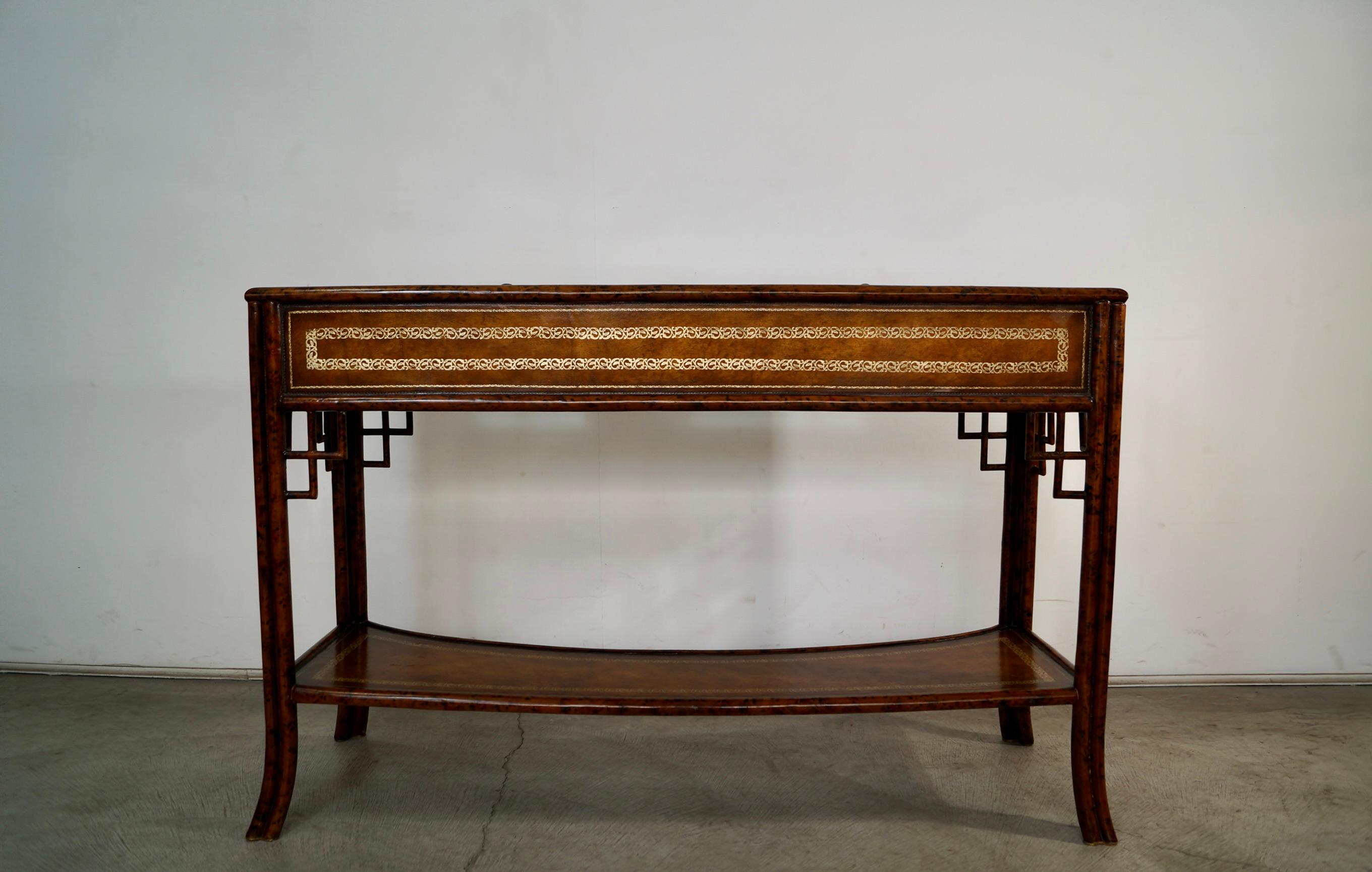 1960's Hollywood Regency Chinoiserie Maitland-Smith Console Table For Sale 2
