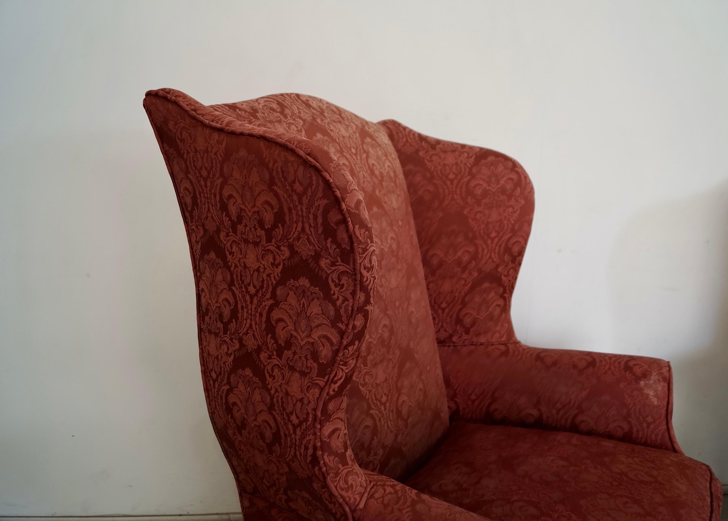 Paire de chaises Wingback de style fédéral Hollywood Regency des années 1960 en vente 9