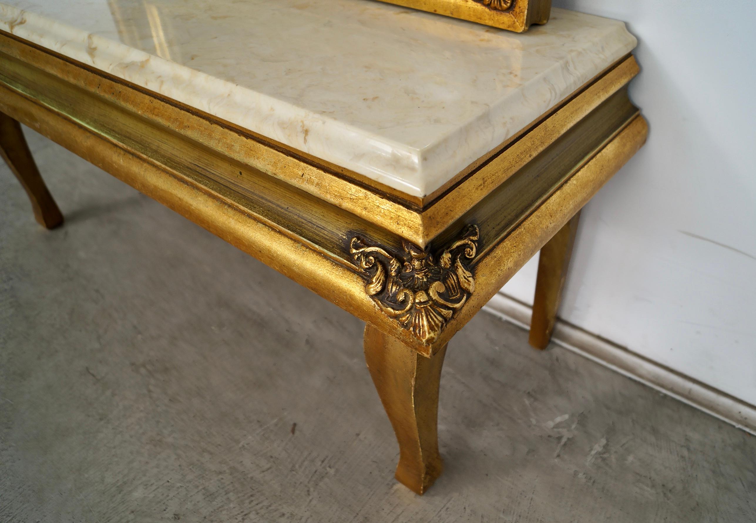 1960's Hollywood Regency Gilded Full-Length Beveled Mirror With Vanity Base For Sale 7