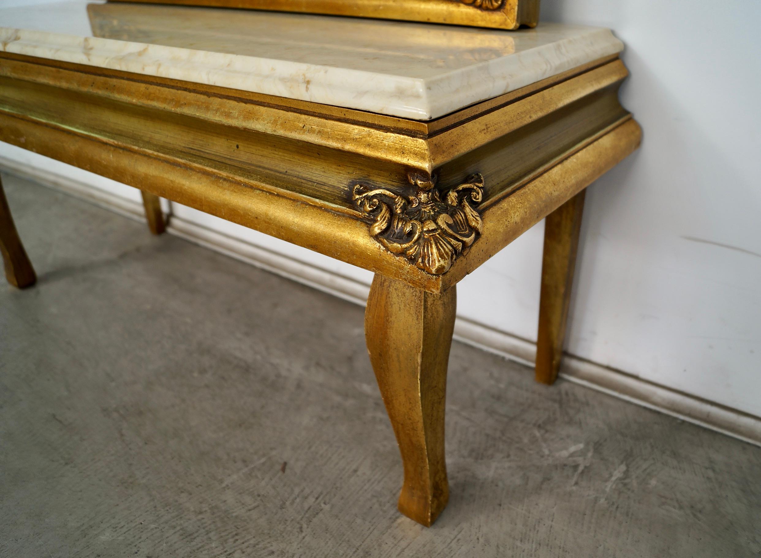 1960's Hollywood Regency Gilded Full-Length Beveled Mirror With Vanity Base For Sale 8