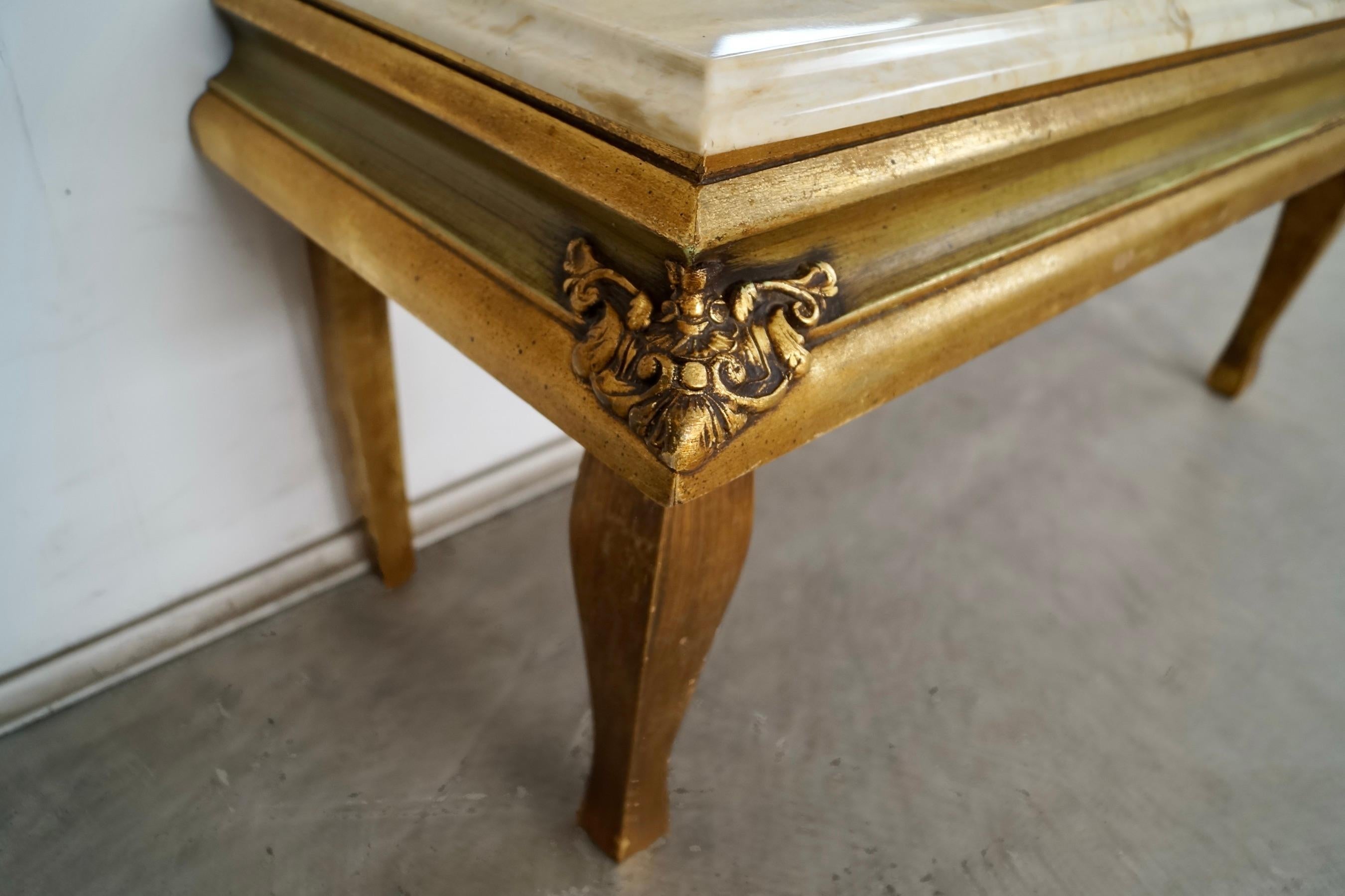 1960's Hollywood Regency Gilded Full-Length Beveled Mirror With Vanity Base For Sale 9