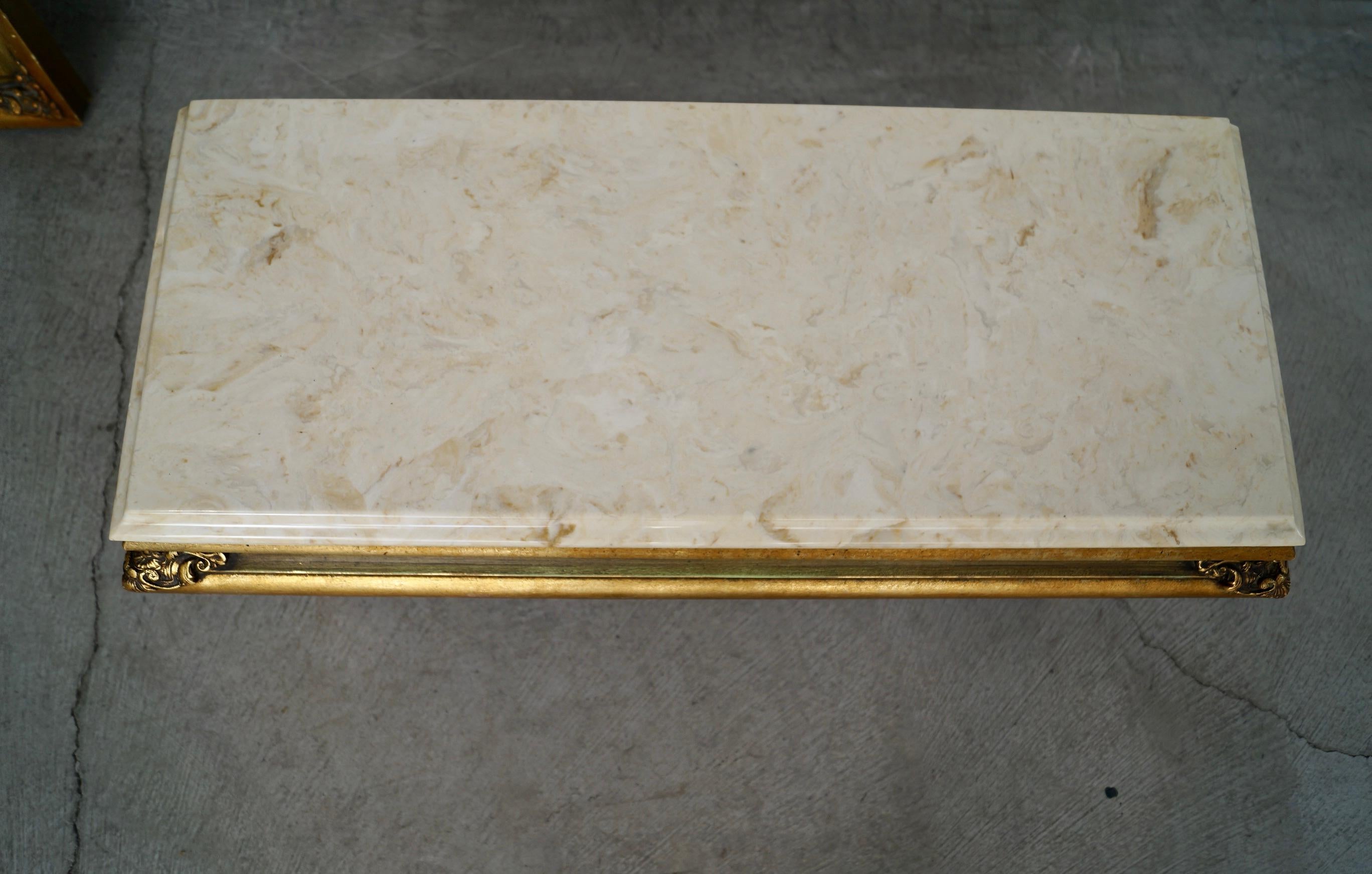 1960's Hollywood Regency Gilded Full-Length Beveled Mirror With Vanity Base For Sale 11