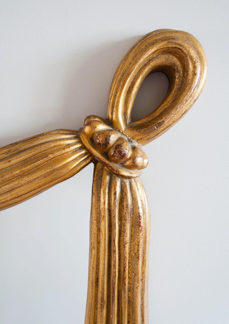 Image showcasing 1960s Hollywood Regency Gilt Draped Swag Large Wall Mirror For Sale at ...