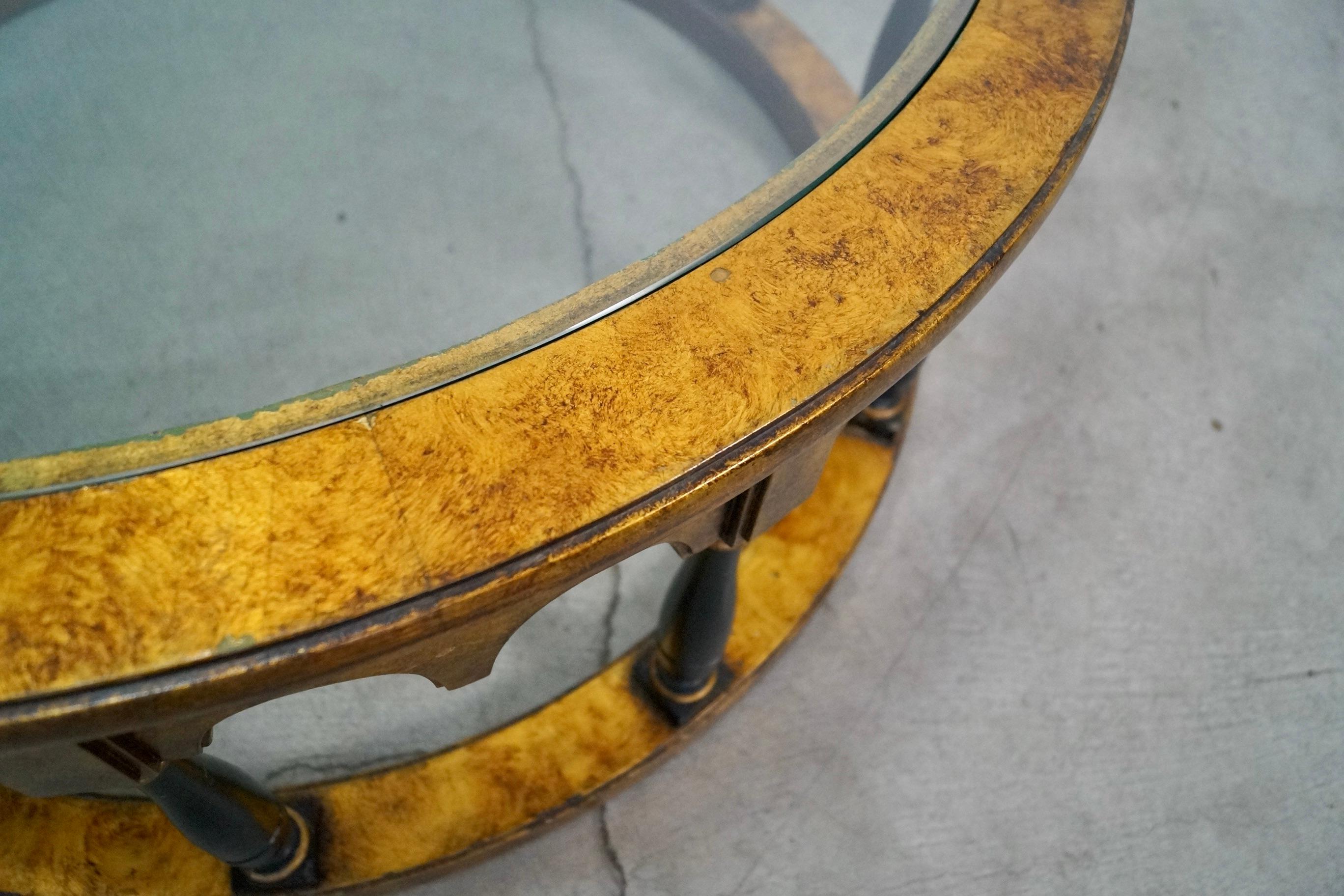1960's Hollywood Regency Gold Leaf Coffee Table For Sale 7